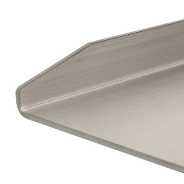 BBQ-Toro Grillplatte Edelstahl, 26 x 43,4 cm, Plancha für Holzkohle und Gasgrill