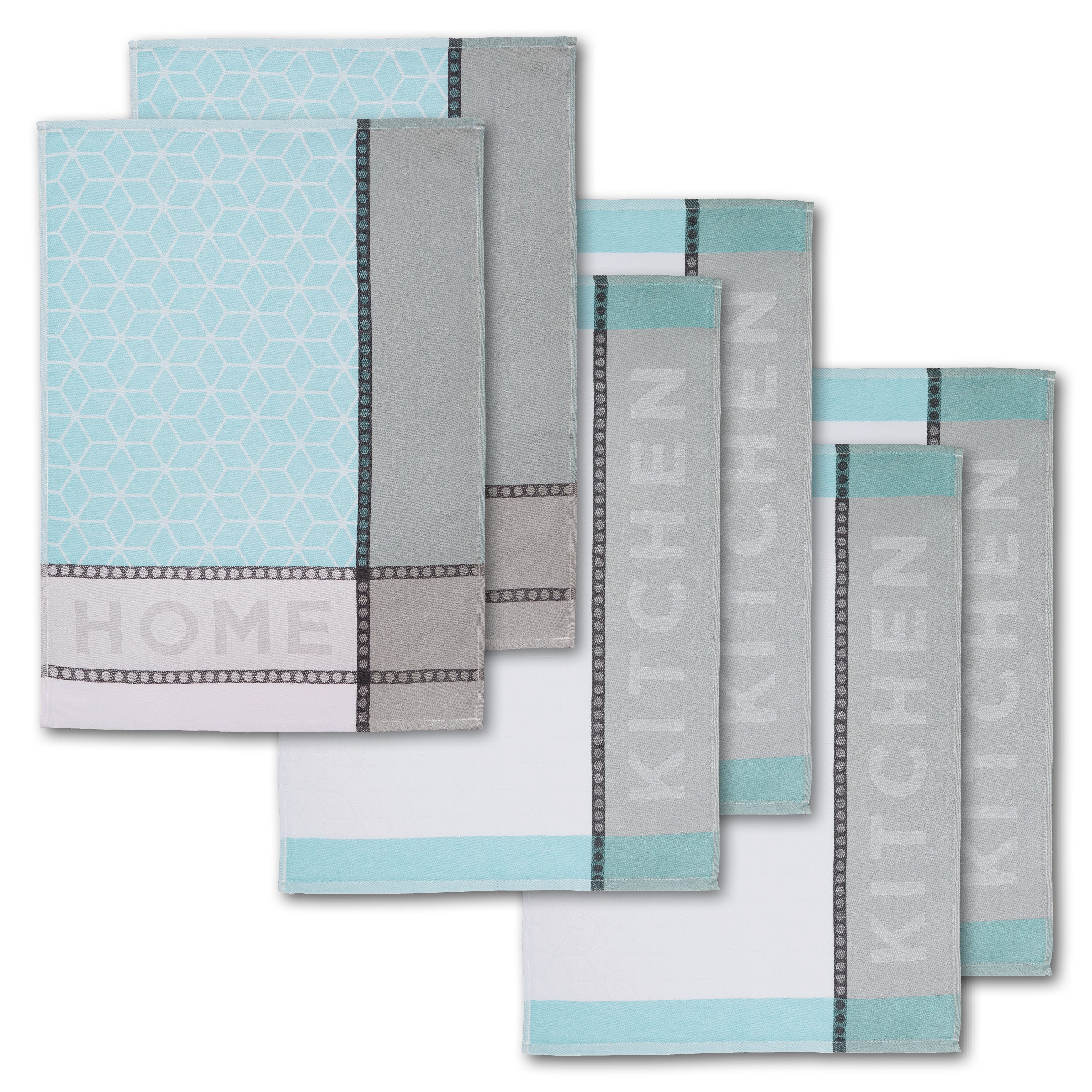 Dyckhoff Geschirrtuch HOME / KITCHEN, Maße je Tuch ca. 50x70 cm, (Set, 6-tl günstig online kaufen