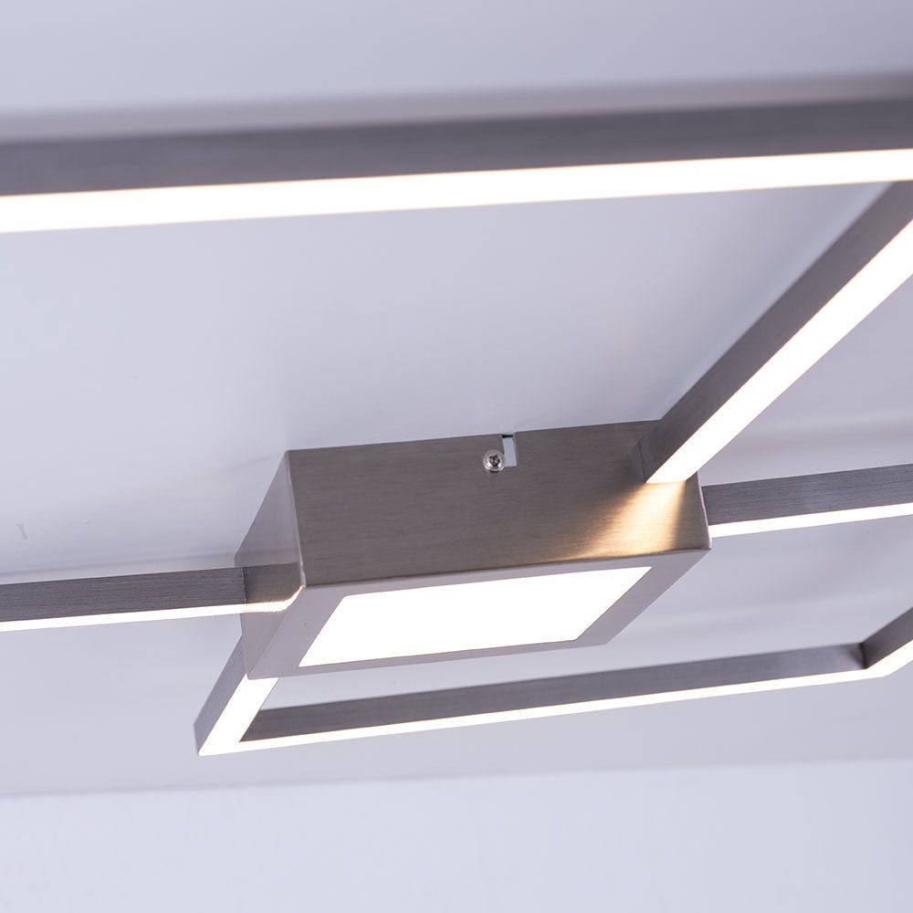 dimmbar fest matt etc-shop LED-Leuchtmittel verbaut, Deckenleuchte, LED Wohnzimmerleuchte Deckenleuchte LED nickel Warmweiß, Modern
