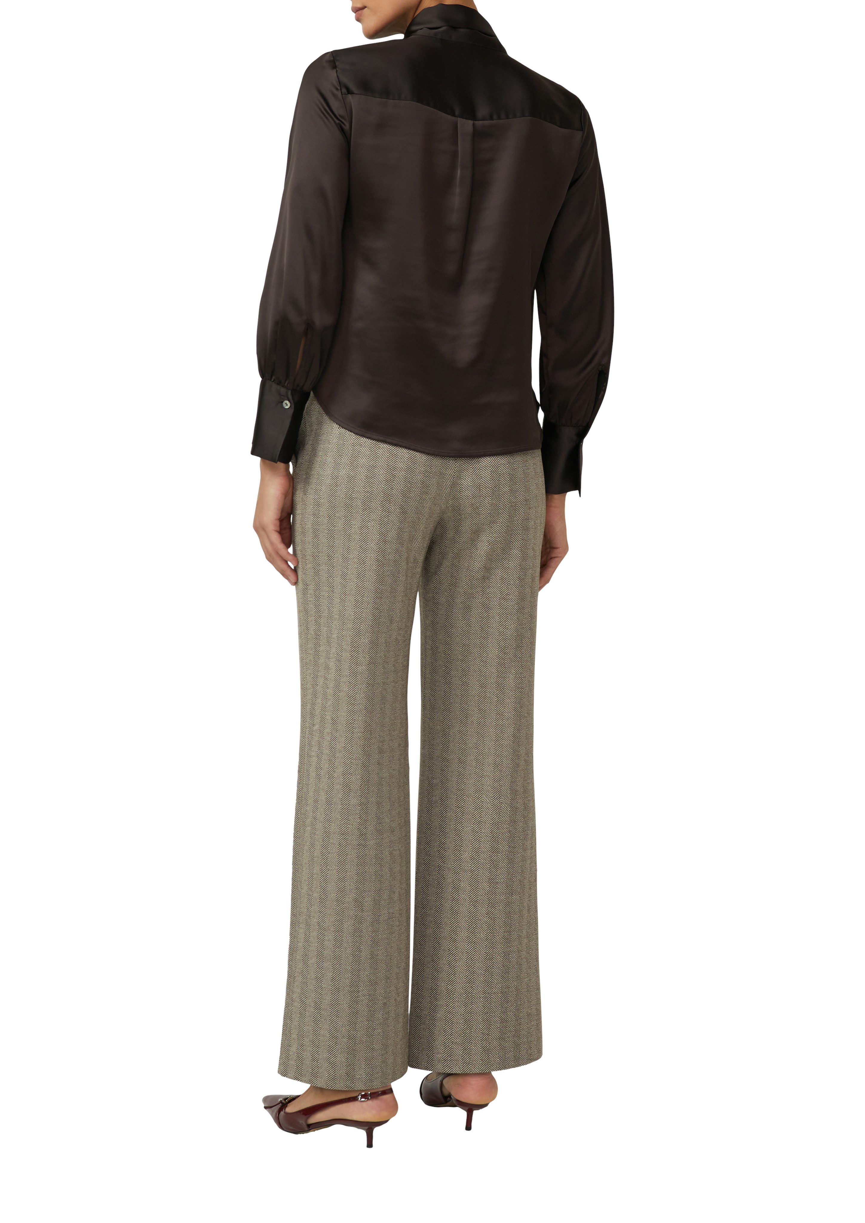 s.Oliver BLACK LABEL Satinbluse mit eleganter Kragen-Schluppe