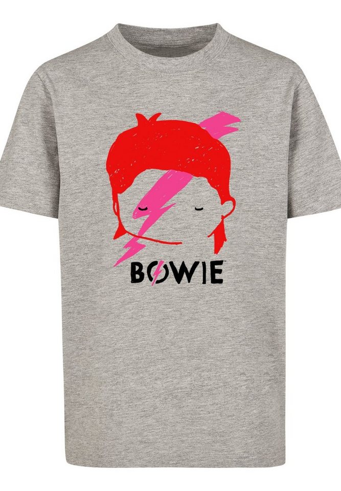 F4NT4STIC T-Shirt David Bowie Lightning Bolt Sketch Print