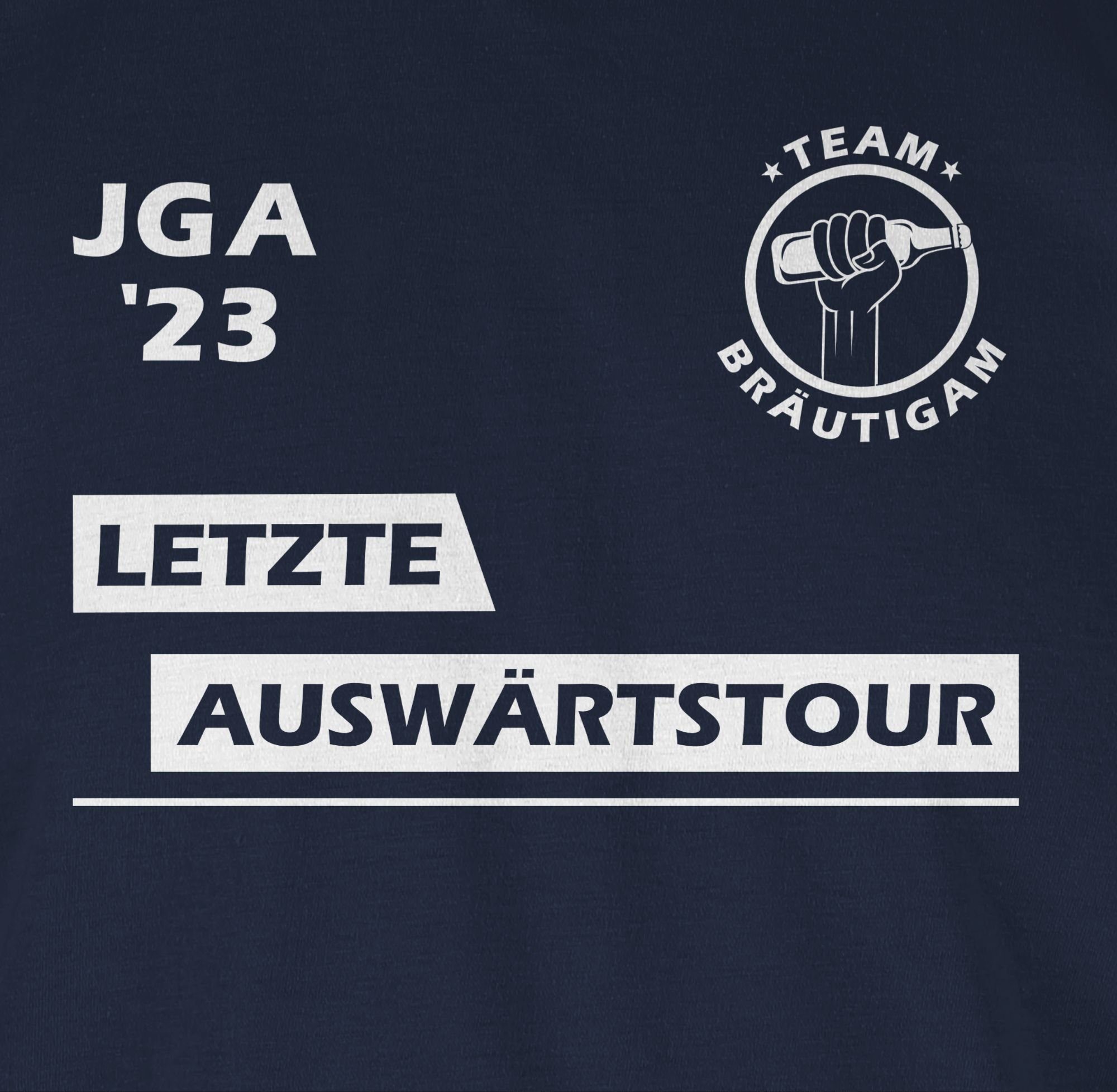 Letzte Shirtracer Bräutigam Team T-Shirt 2 Navy Männer Auswärtstour JGA Blau