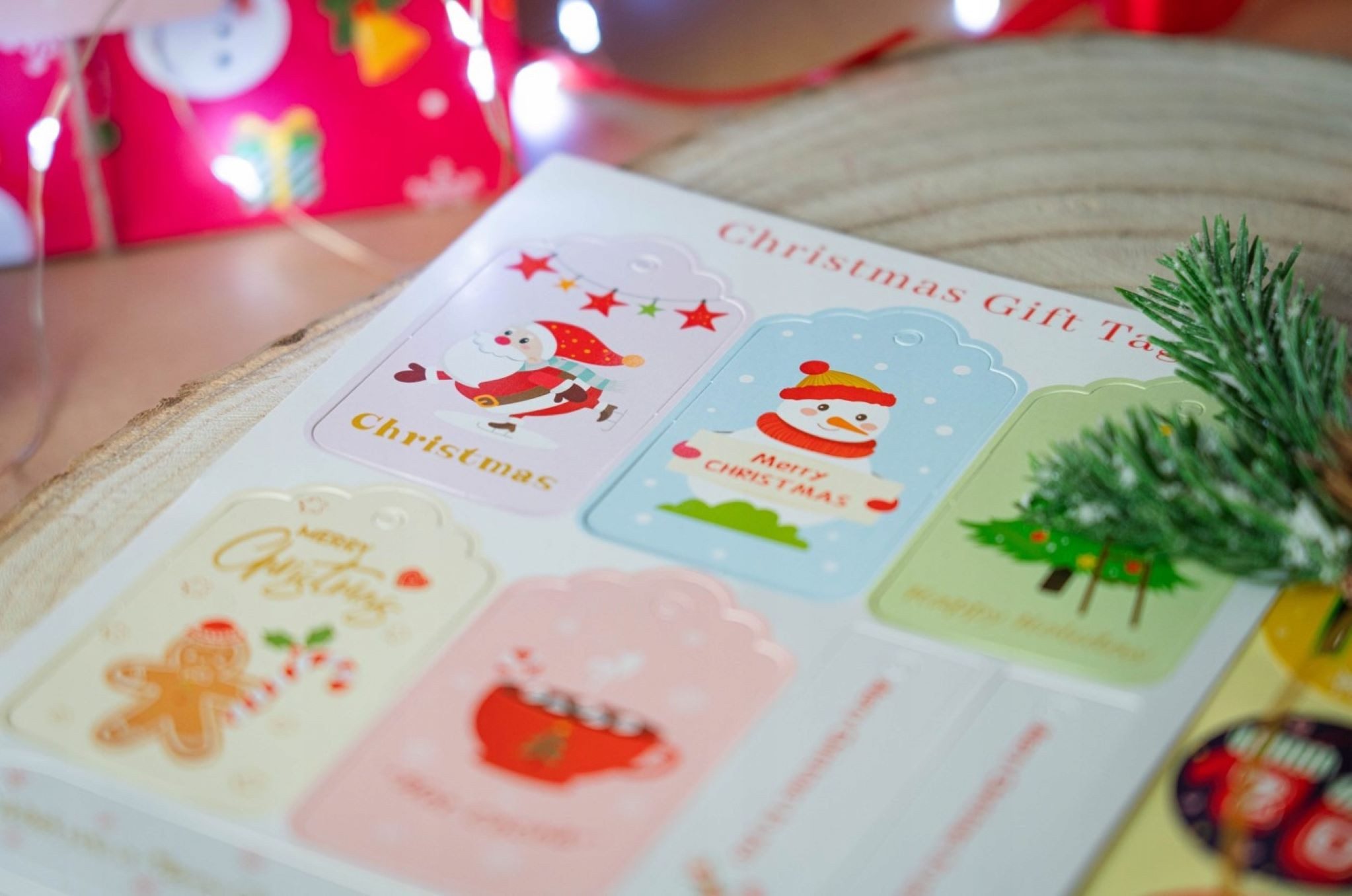 Festivalartikel Adventskalender Adventskalender für Kinder, umweltfreundlich, farbenfroh, Papierbeutel