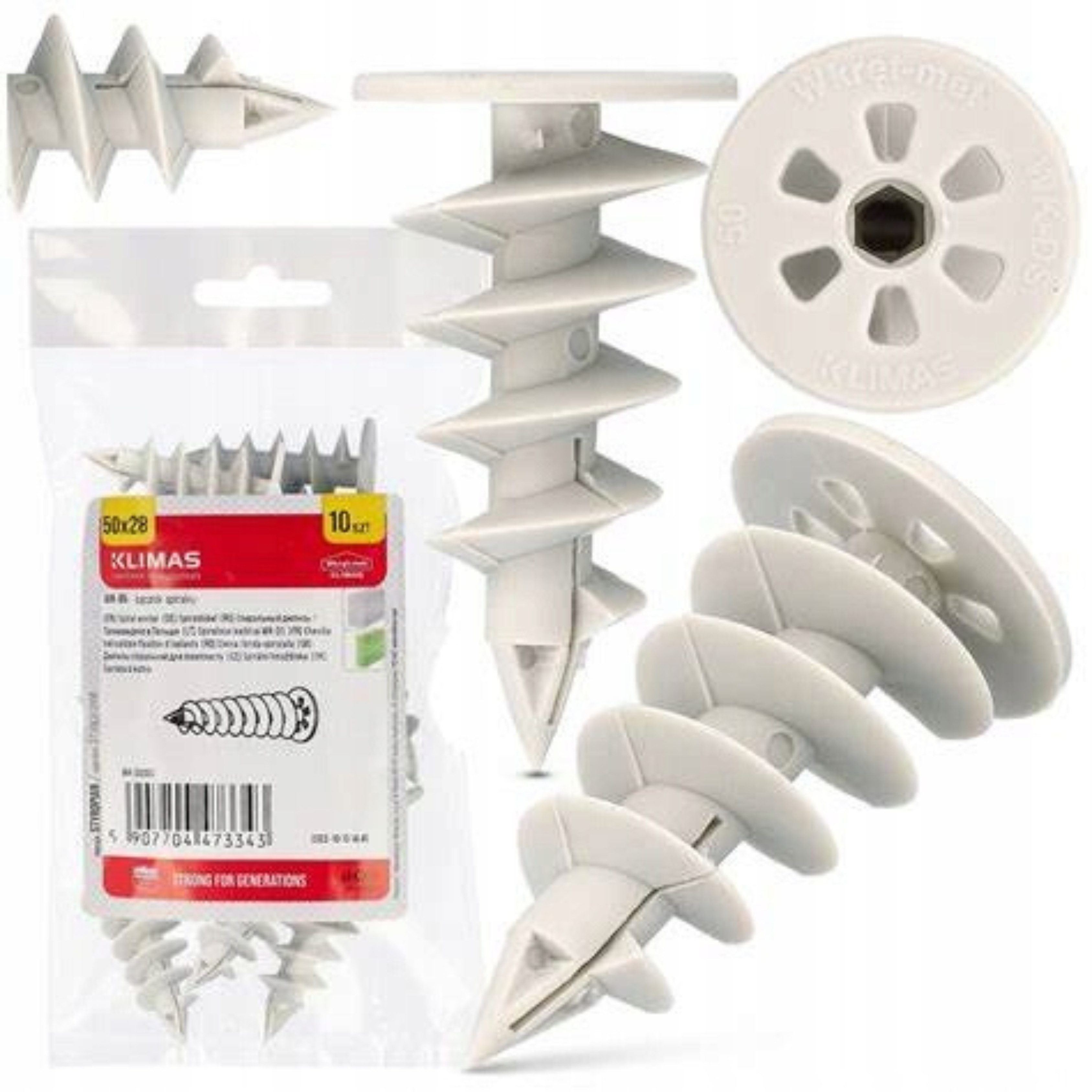 Klimas Dämmstoffdübel WK-DS Isolationsdübel Styropordübel für WDVS, (10-tlg) – Bild 2 von 3