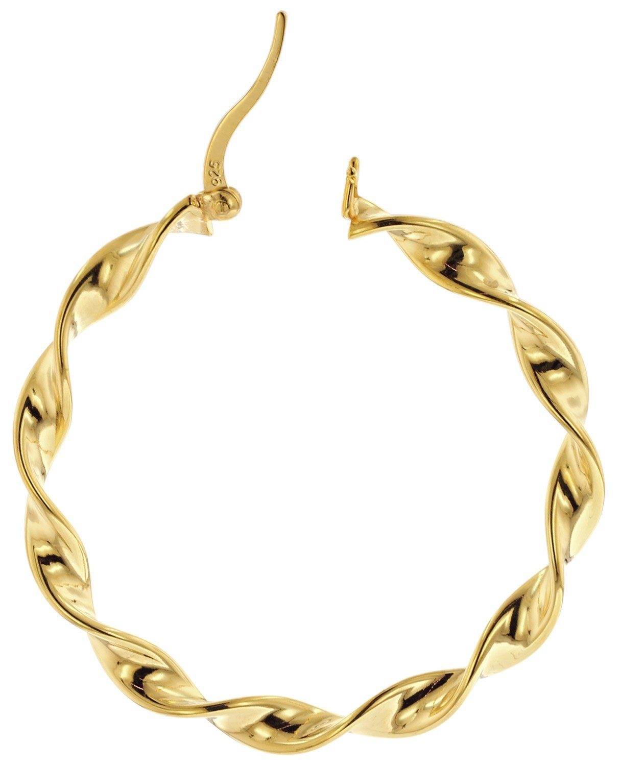 trendor Paar Creolen Damen-925 Silber Vergoldet Ø 40 mm günstig online kaufen