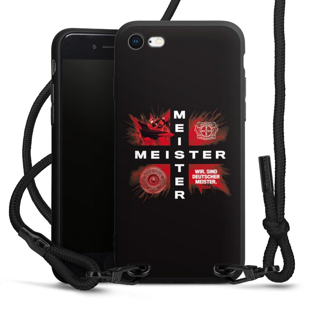 DeinDesign Handyhülle Bayer 04 Leverkusen Meister Offizielles Lizenzprodukt, Apple iPhone 8 Premium Handykette Hülle mit Band Case zum Umhängen