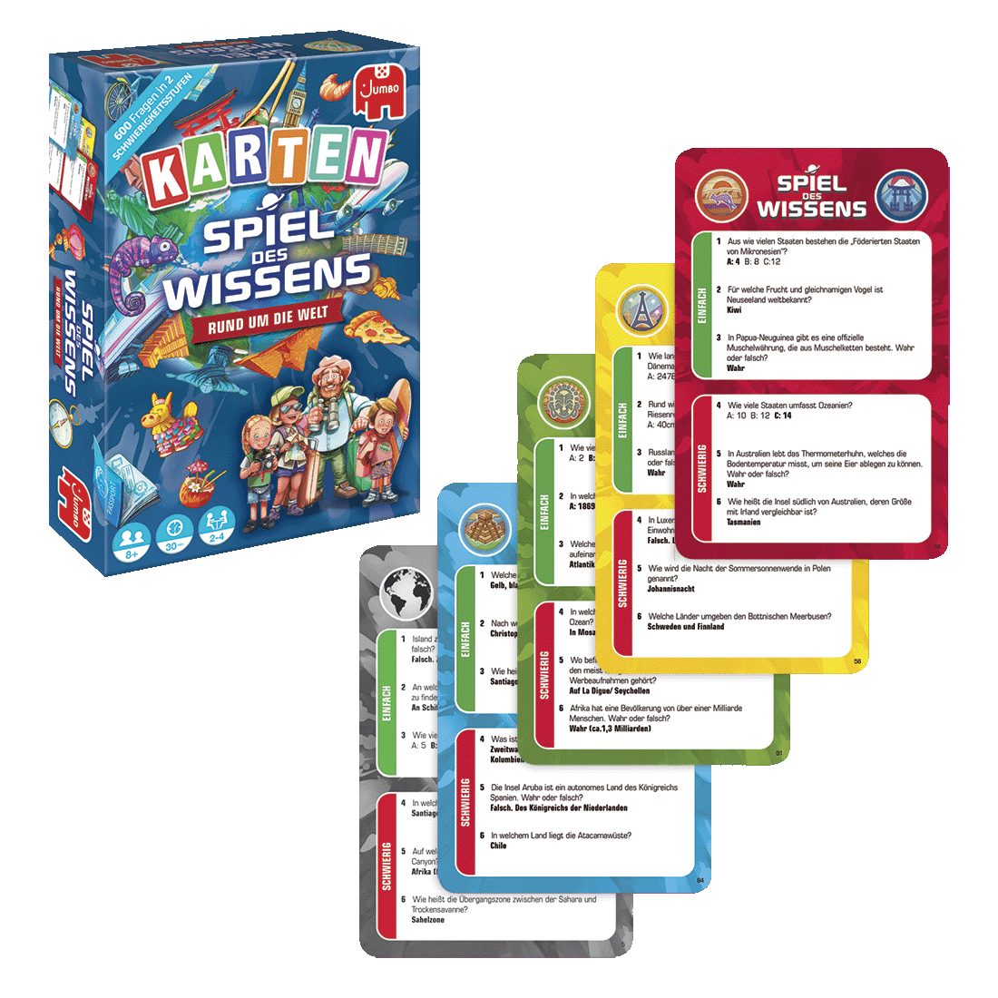 Jumbo Spiele Spiel Spiel des Wissens Rund um die Welt, Kartenspiel, Jumbo Spiele 1110100247 Spiel des Wissens – Rund um die Welt, Kartenspiel, Made in Europe