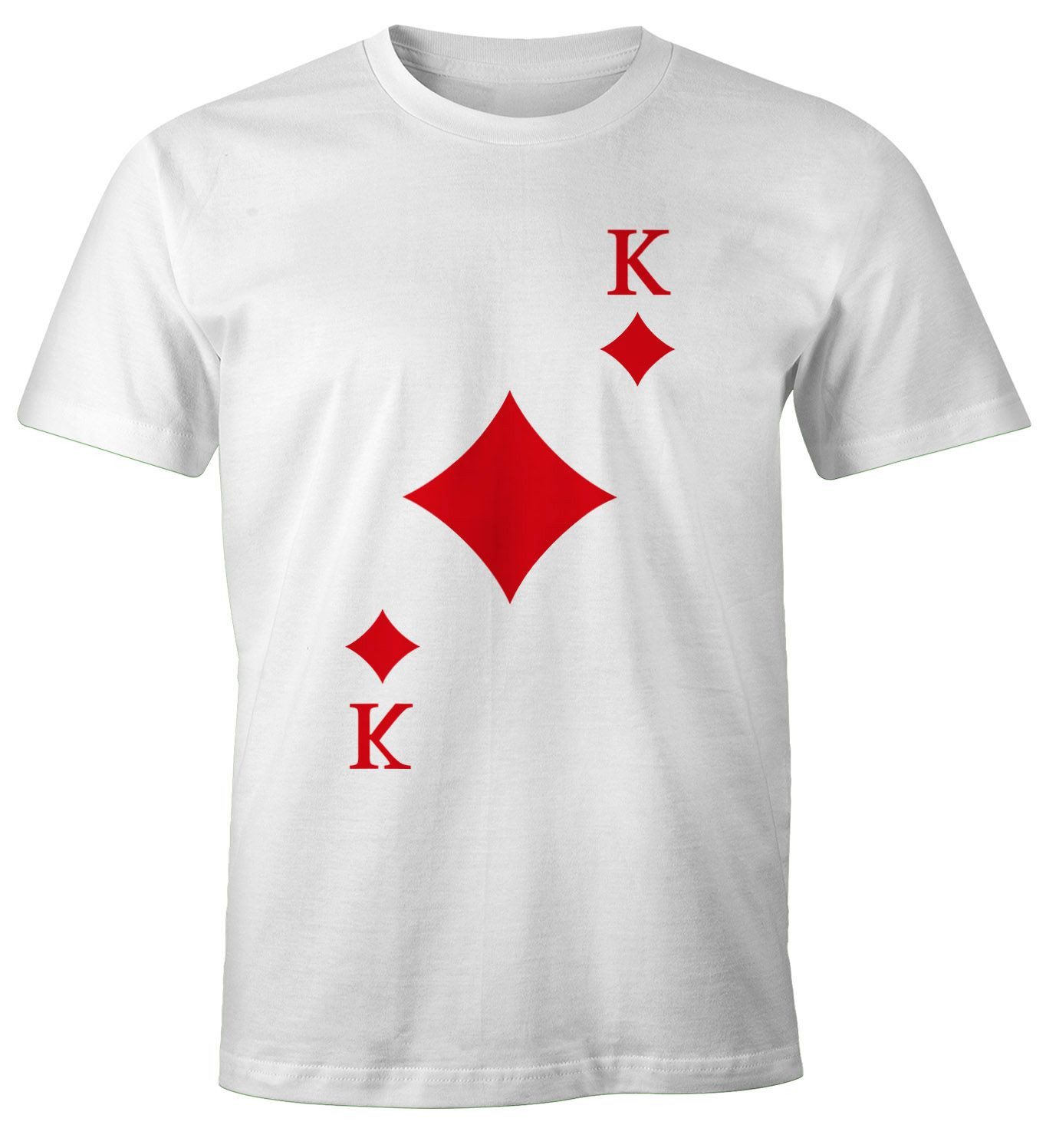 MoonWorks Print-Shirt Herren T-Shirt Kartenspiel Kostüm Spielkarten Gruppen günstig online kaufen