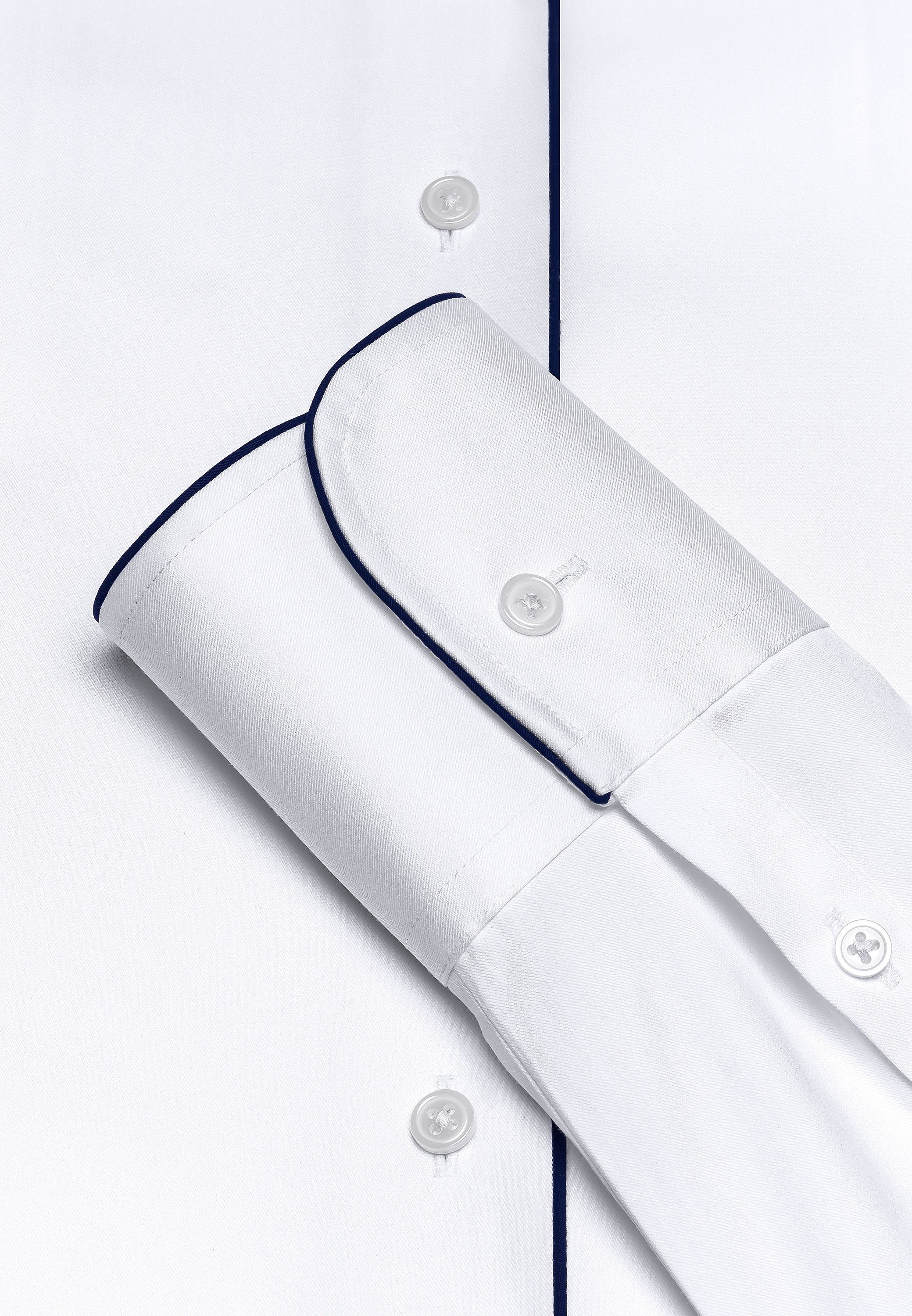Vincenzo Boretti Klassische Bluse tailliert stretch Kelchkragen