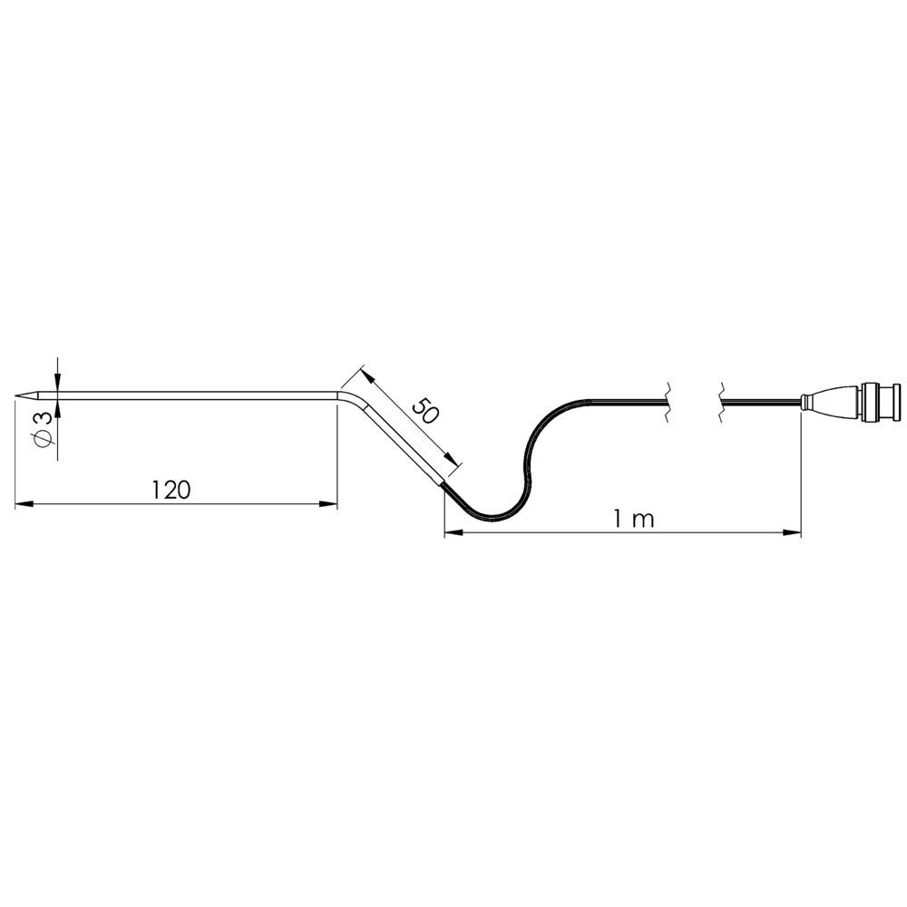 Greisinger Thermodetektor Greisinger GF3T-E3-B-BNC Einstechfühler -70 bis +400 °C Fühler-Typ P