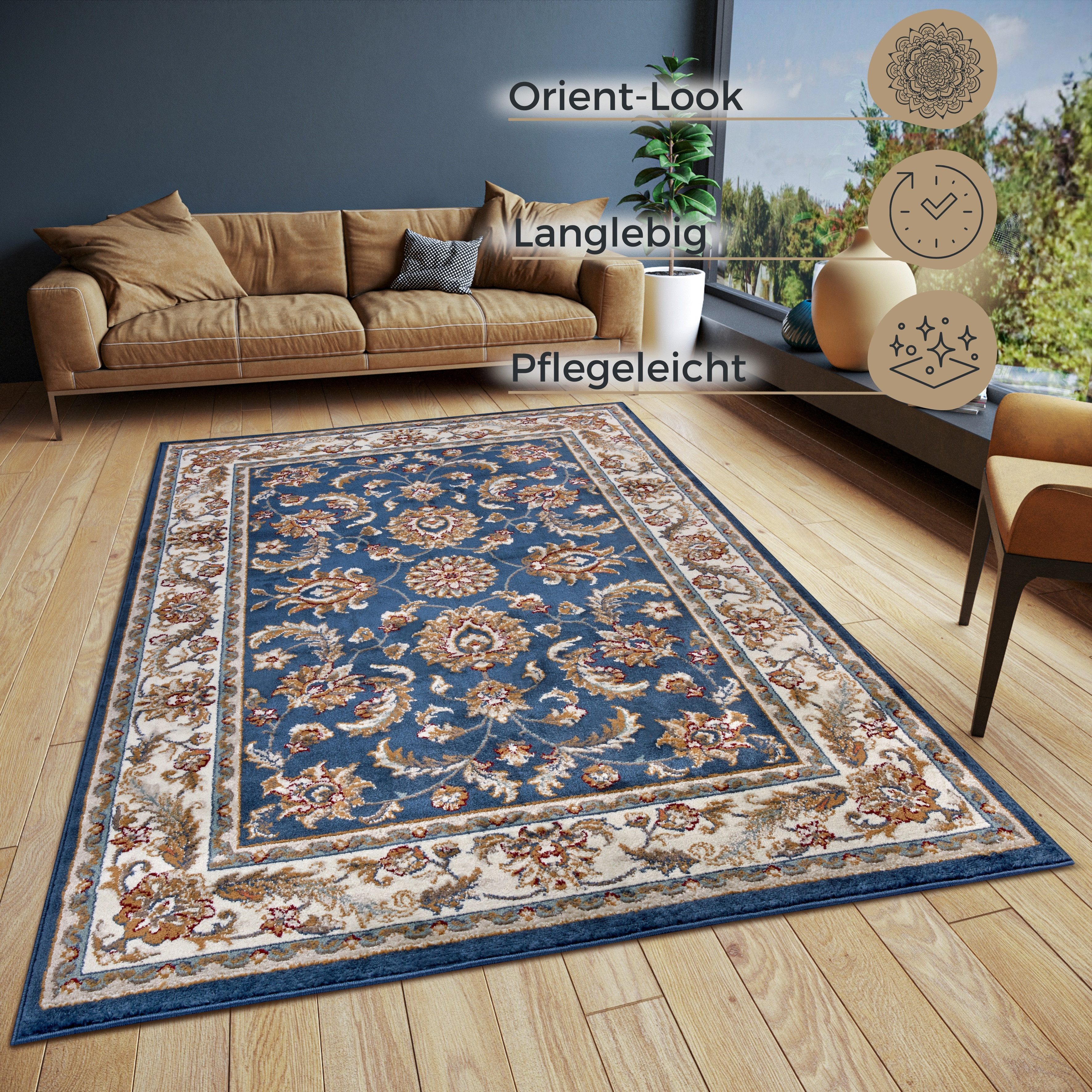 HANSE Home Teppich Reni, rechteckig, Höhe: 8 mm, Läufer, Orientalisch, Kurzflor, Wohnzimmer, Schlafzimmer, Esszimmer