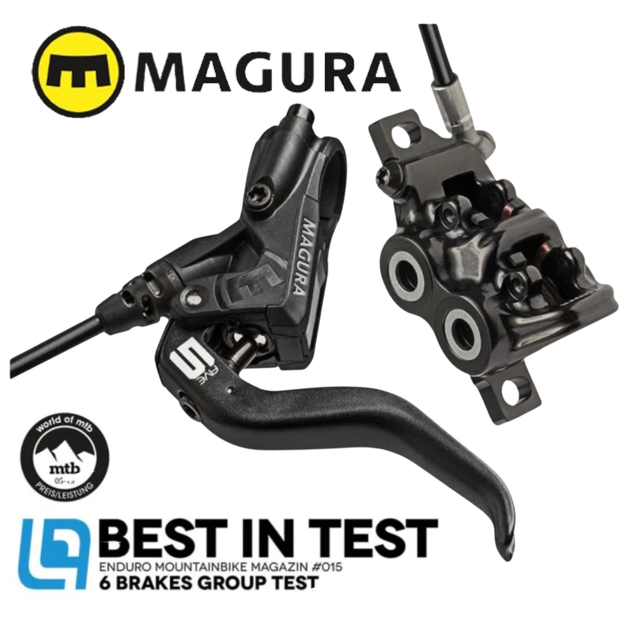 Magura Scheibenbremse Magura MT5 MTB FR Ebike Bremse mit 2-Finger Aluminium-Leichtbau-Hebel