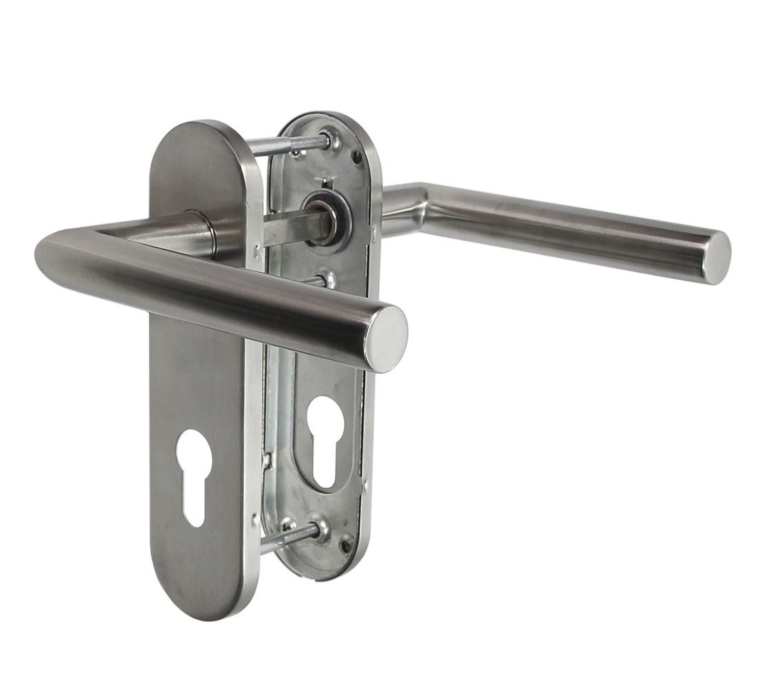 Türbeschlag Edelstahl Feuerschutz Türbeschlag FS-1353 KS PZ 72 mm Dr/Dr L Form