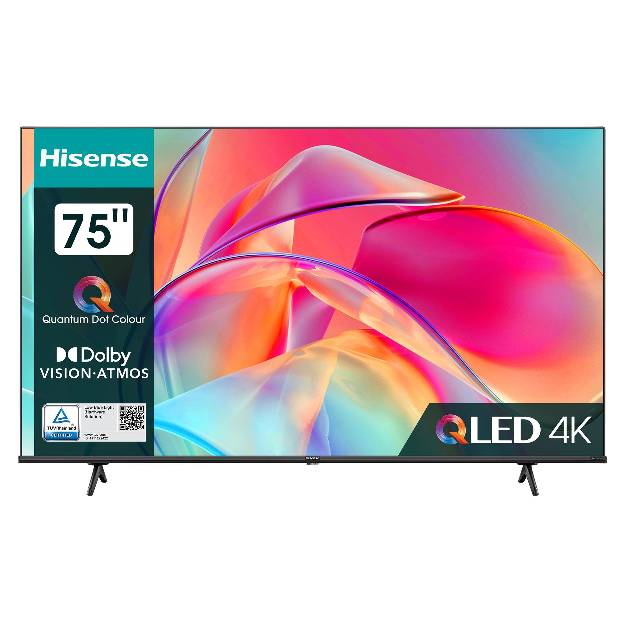 Zoll, (189,00 4K Dolby 75E7KQ Technologie Sound cm/75 Hisense QLED UHD, QLED-Fernseher Atmos) Smart-TV,