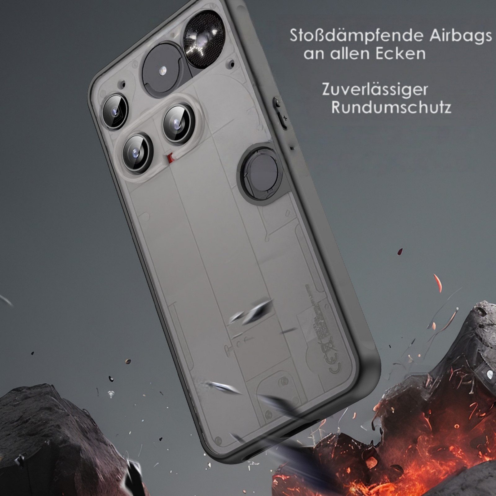 betterfon Handyhülle für Nothing Phone Modelle Hülle Matt Stoßfest Schutzhülle Back cover, Stoßdämpfendes TPU schützt vor Stürzen und Kratzern – Bild 4 von 5
