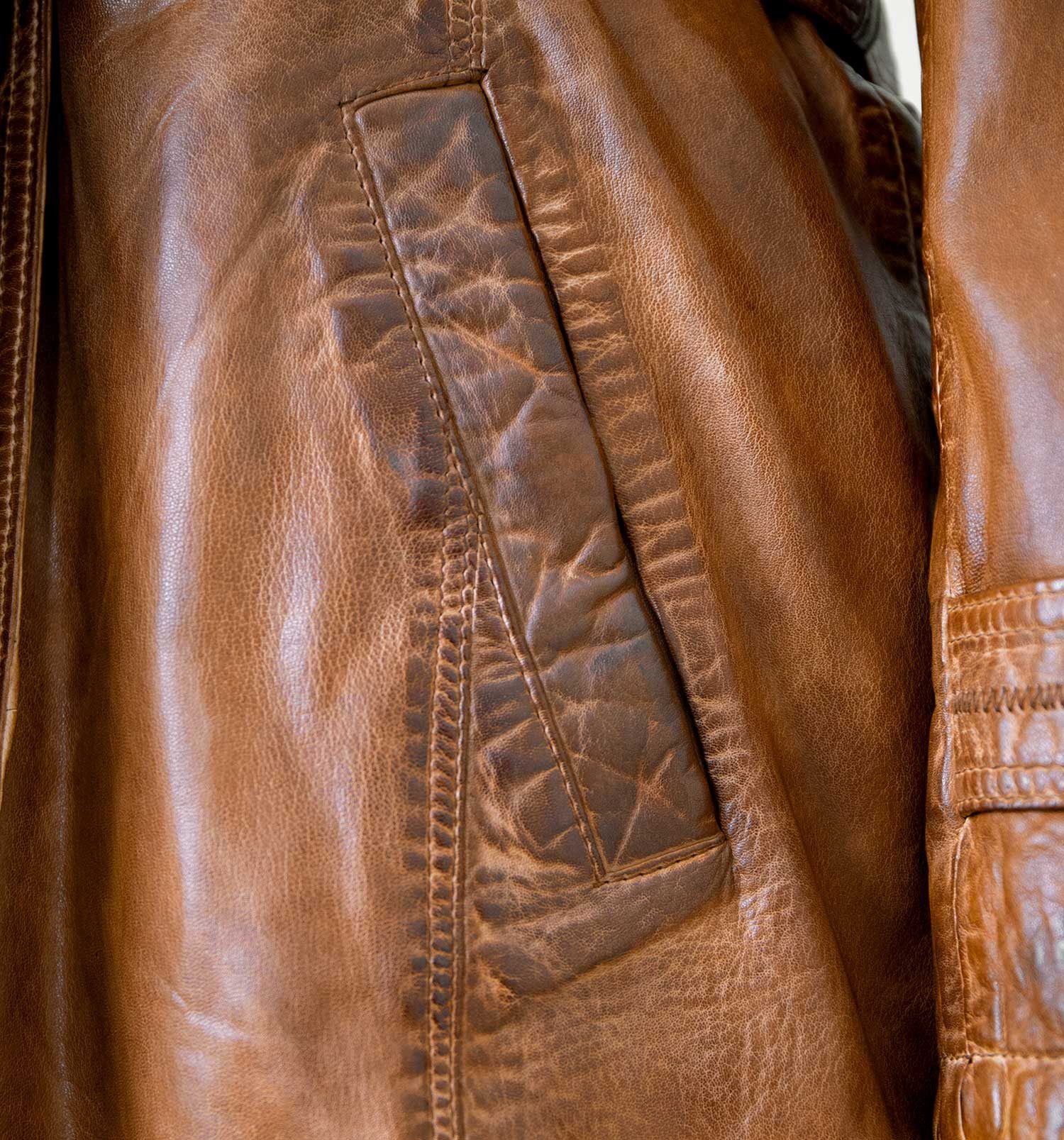 Maddox Lederjacke Borneo MADDOX - Damen Trenchcoat Ledermantel Mantel Lammnappa cognac / antik