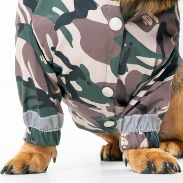 Bull & Drake Hunderegenmantel Camouflage, Wasserdicht mit Kapuze