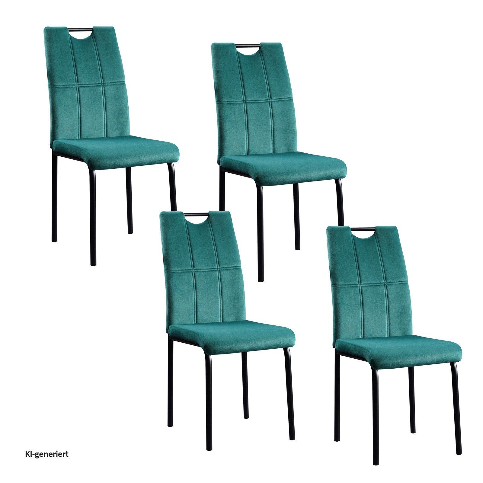 HTI-Living Polsterstuhl Esszimmerstuhl Denton Samt Grün 4er-Set (Set, 4 St), Polsterstuhl Velvet
