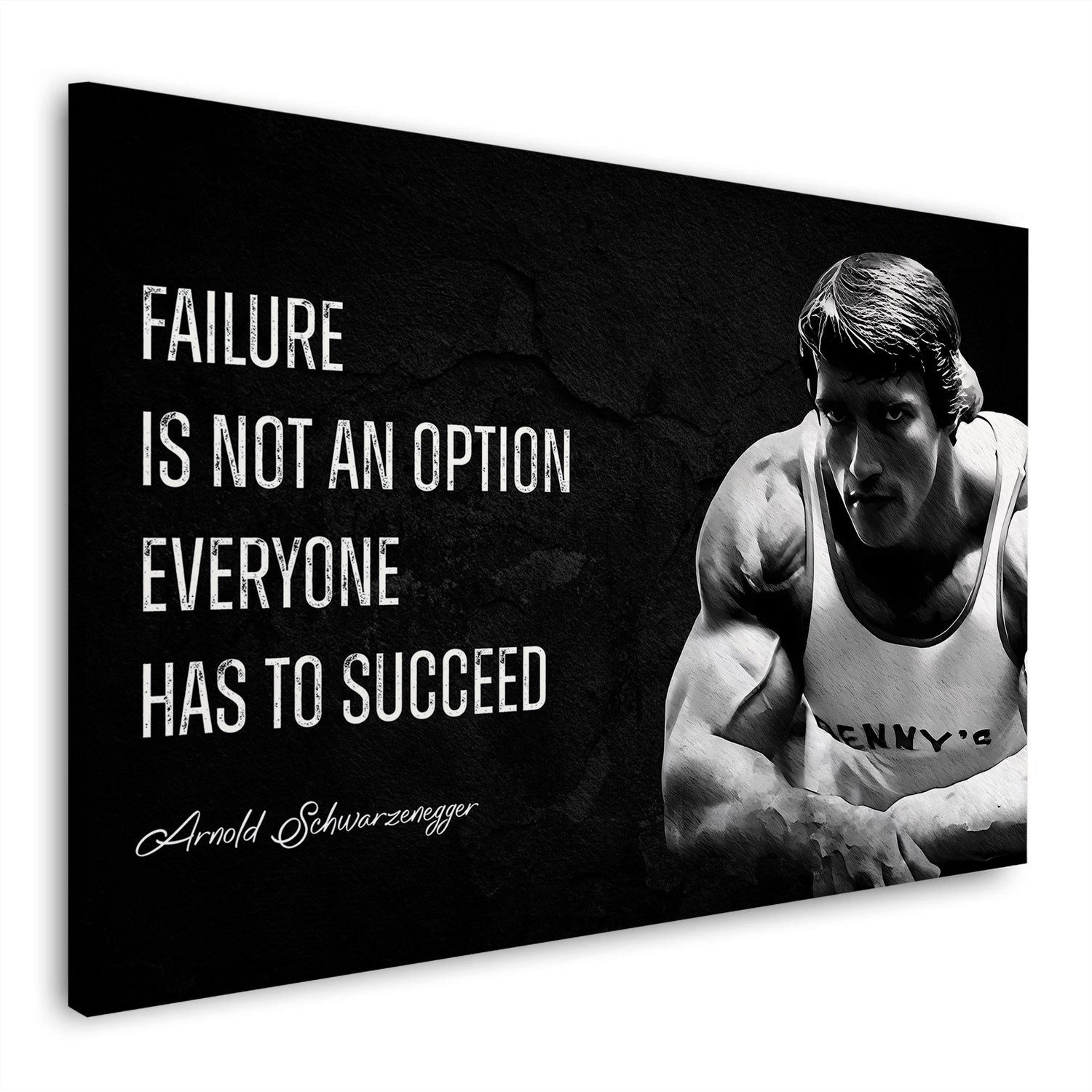 Artedinoi Leinwandbild Motivation Bodybuilder Zitat Sport Leinwandbild Wandbild XL Deko, Arnold Schwarzenegger mit Zitat