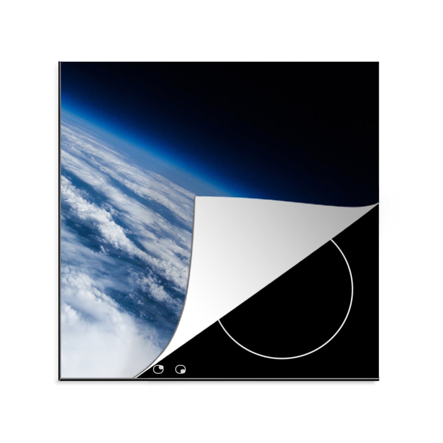 MuchoWow Herdblende-/Abdeckplatte Erde - Wolken, tlg), für Vinyl, 78x78 Weltraum Arbeitsplatte Ceranfeldabdeckung, (1 cm, küche 