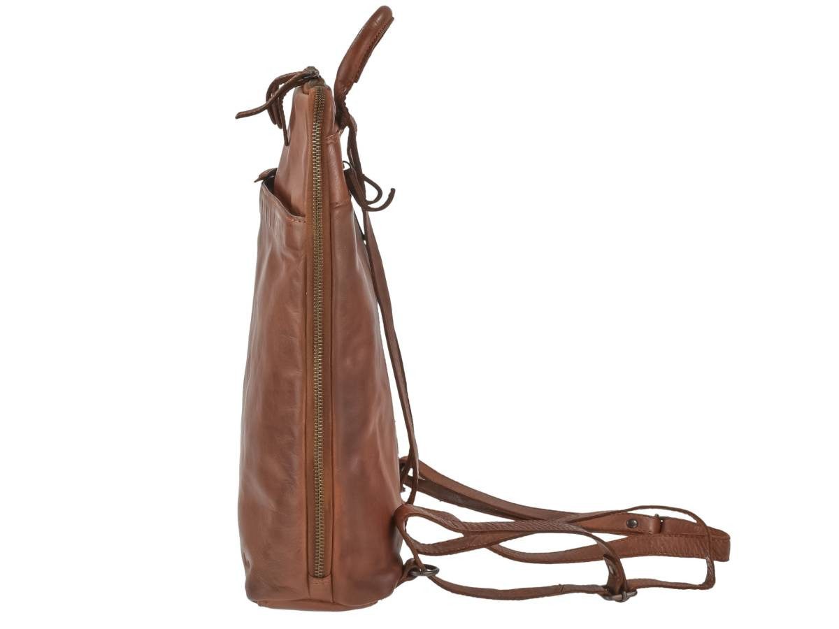 Bear Design Freizeitrucksack "Ivanka" Rucksack Leder 30x36cm Damenrucksack, sportlich, knautschig weiches Leder