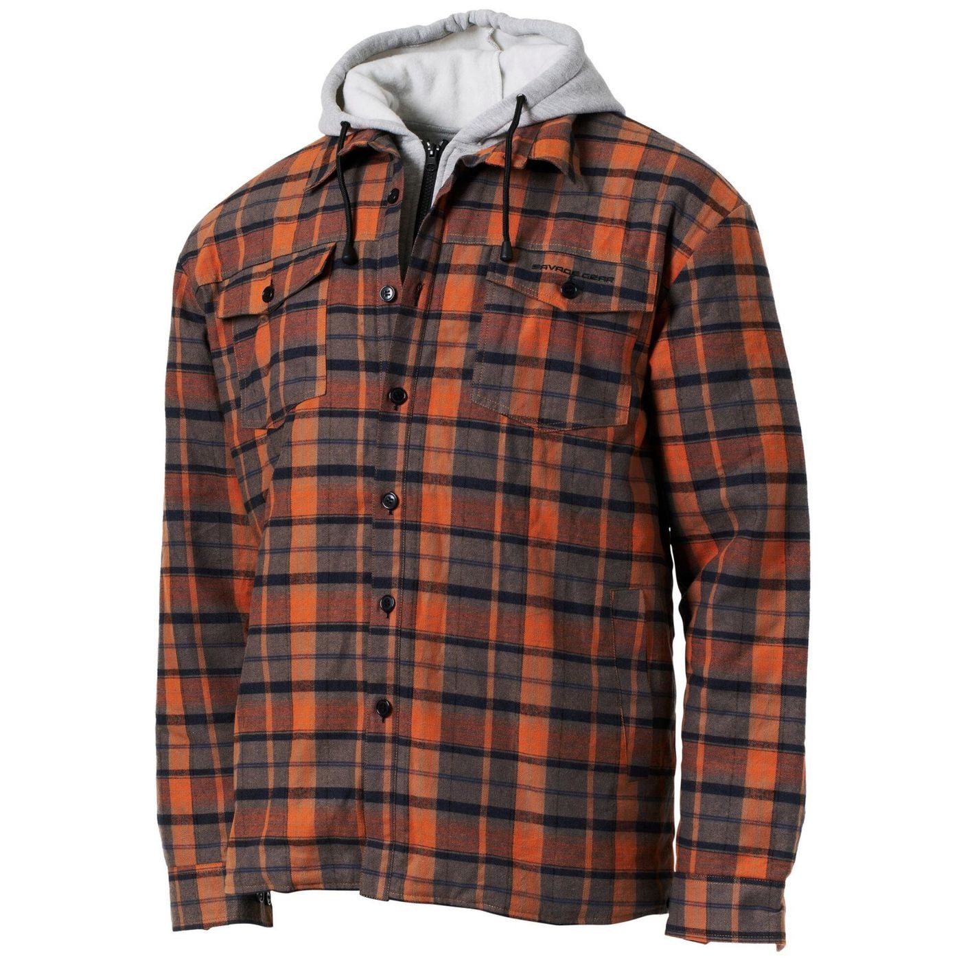 Savage Gear Outdoorjacke Savage Gear Twin Shirt Jacket Orange/Grey - Angeljacke