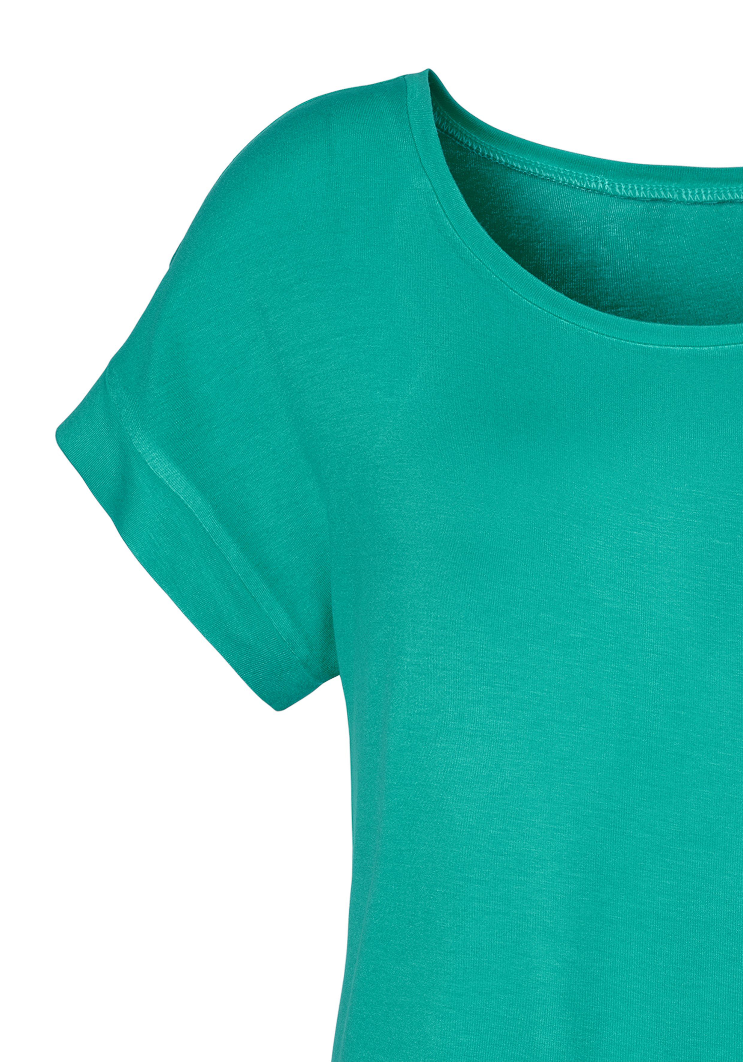 Vivance Kurzarmshirt mit Gummizug im Bund (2er-Pack) Sommershirts aus weichem Viskose-Stretch