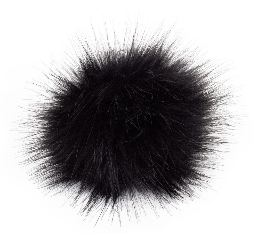 Bommelmütze Fell Pompon XXXL - Durchmesser 15cm