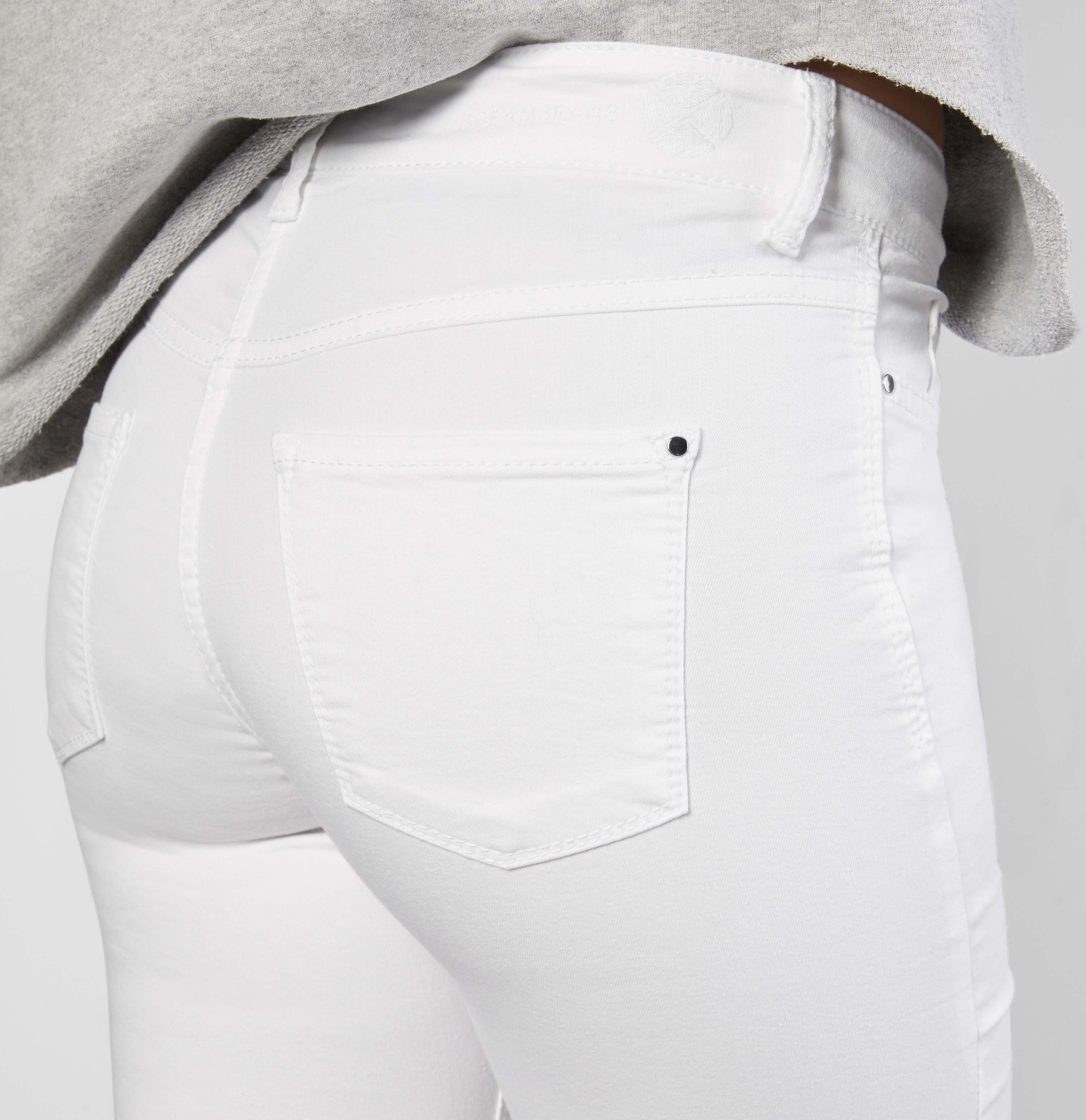 Hochelastische Qualität sorgt Sitz Skinny-fit-Jeans den für perfekten MAC Skinny Dream whitedenim