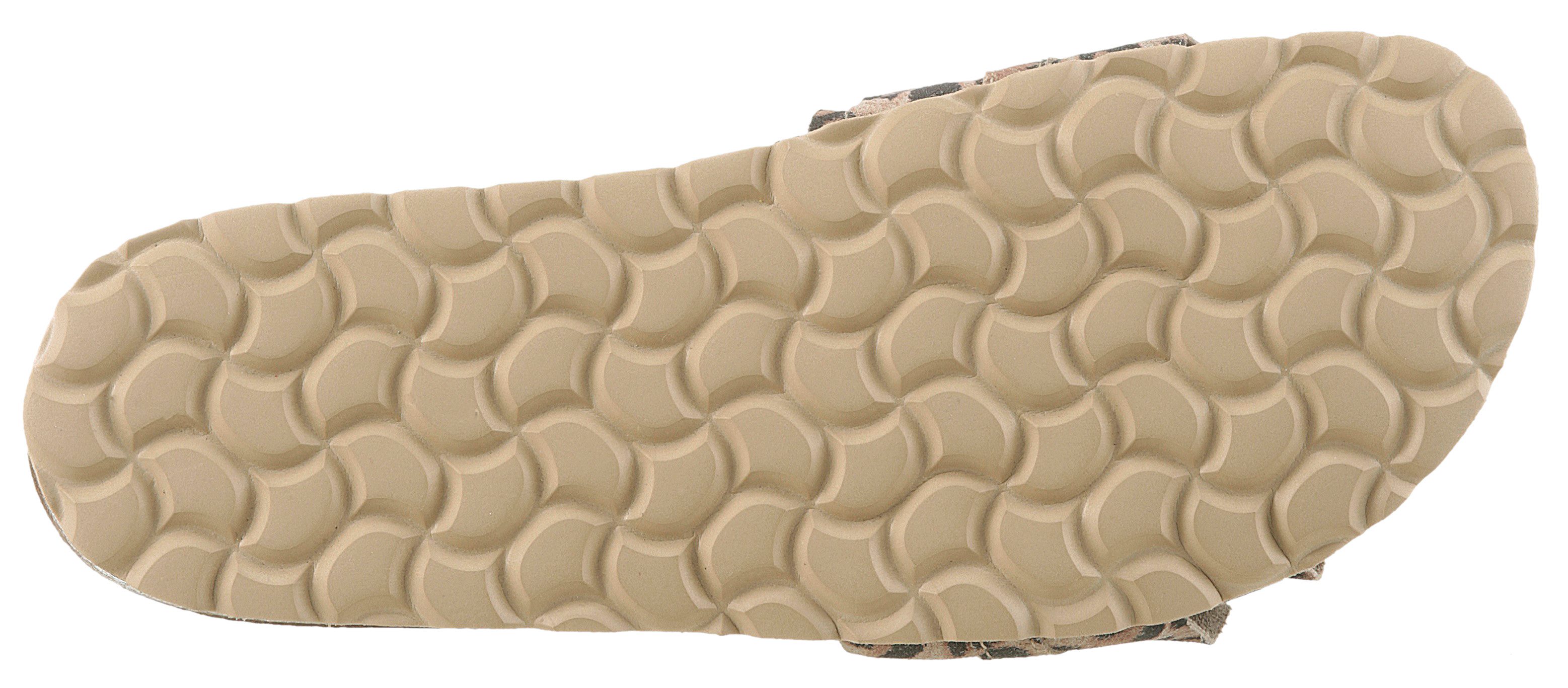VERBENAS Rocio Roda Pantolette Sommerschuh, Flat mit geschwungenen Laschenstoff