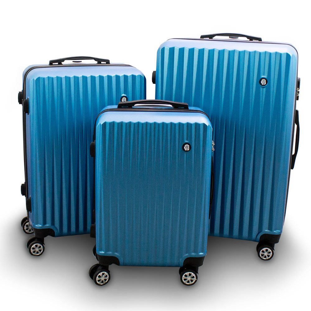 Barut Trolleyset Barut Reisekofferset 3-teilig Modell General Blau, 4 Rollen, (Set, 3 tlg., MS-17073)