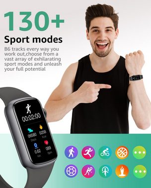 ASWEE Damen's und Herren's Fitness Tracker IP68 Wasserdicht Smartwatch (1,47 Zoll, Android/iOS), mit 137+ Sportmodi, Herzfrequenz SpO2 Schlafmonitor Schrittzähler