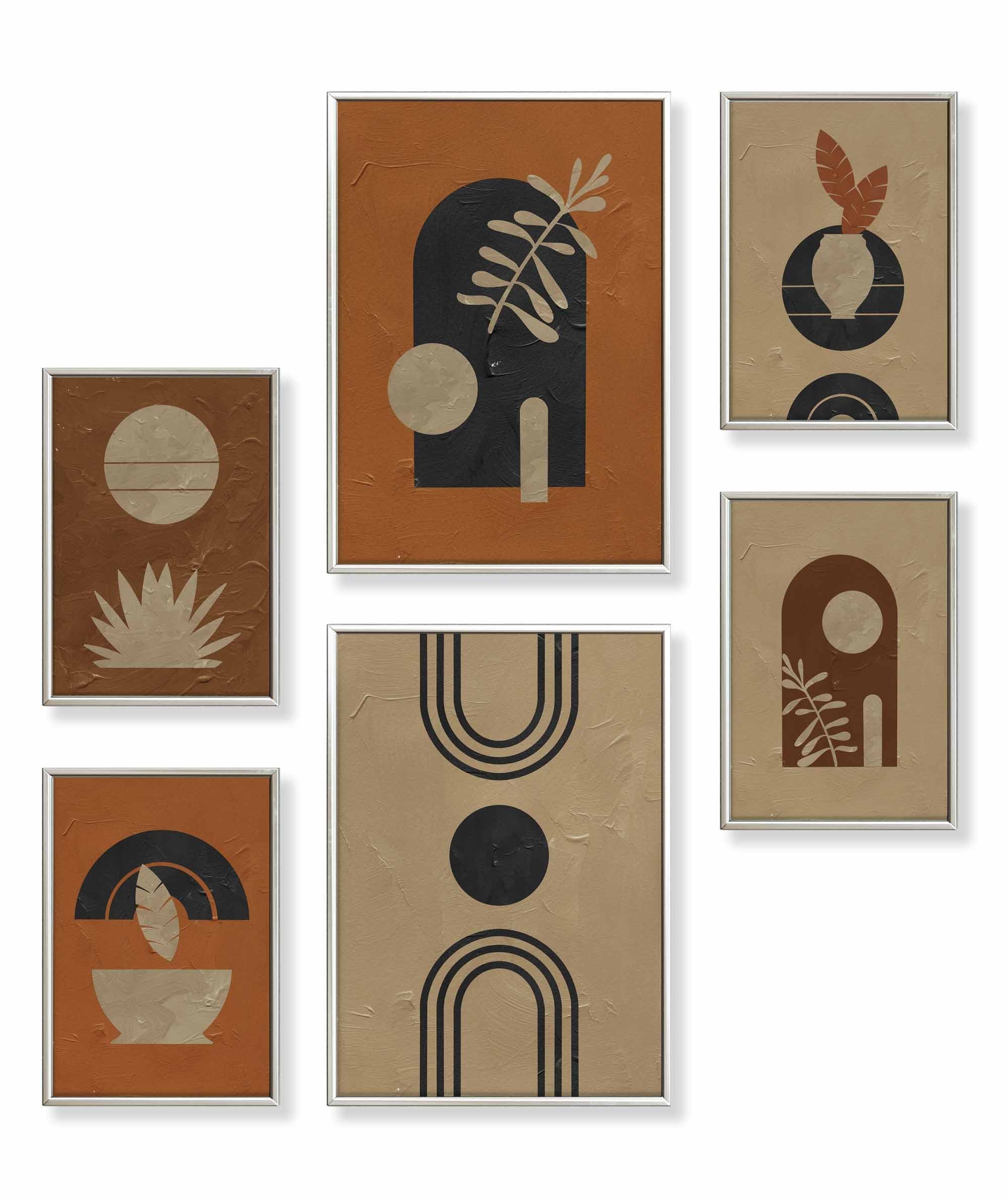 Poster Set als Wohnzimmer Deko, Bilder DINA3 & DINA4, Atelier Modern