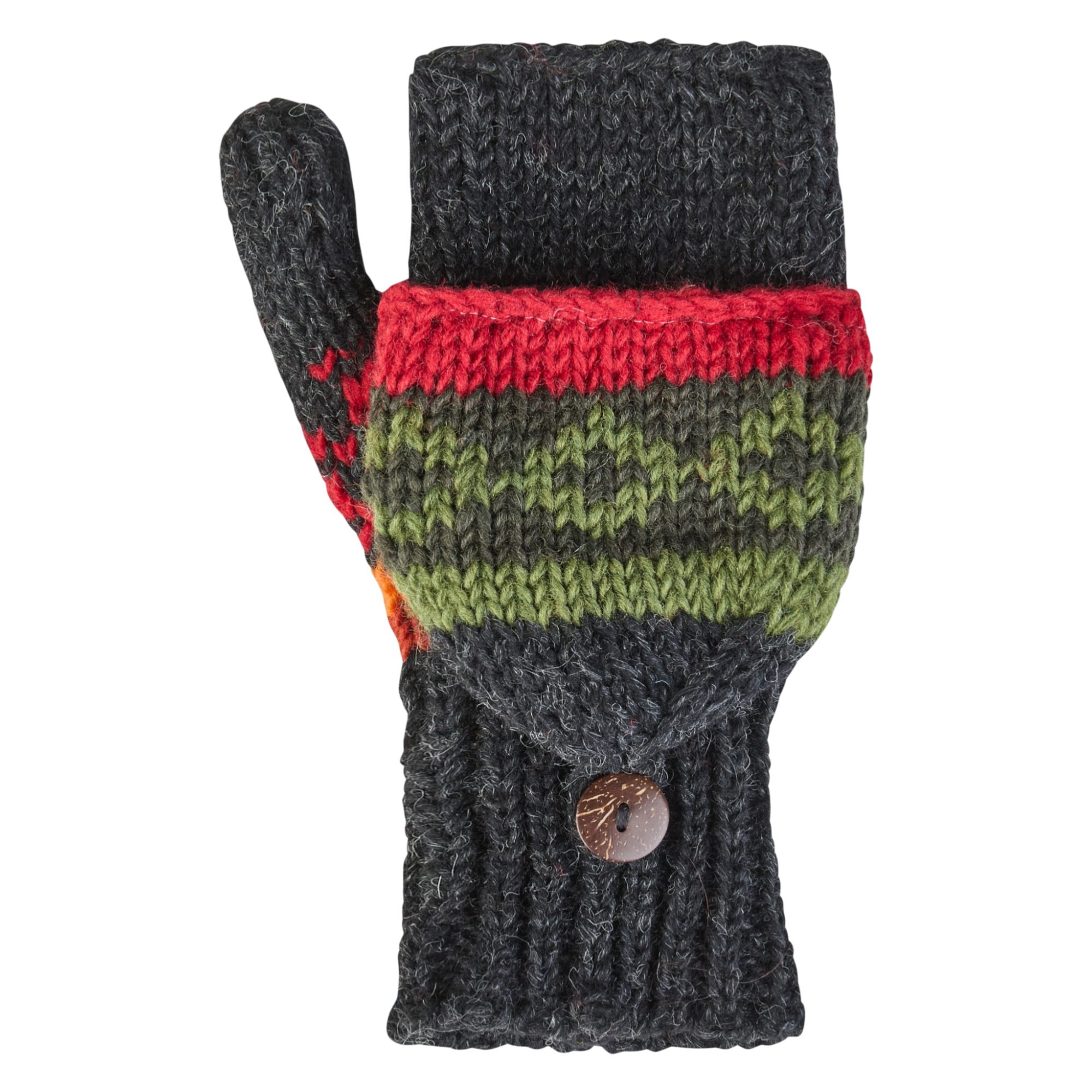THC Natural Line Strickhandschuhe THC Klapphandschuhe 827 (1 Paar, 1-St., 1 Paar) abklappbare Fingerspitzen