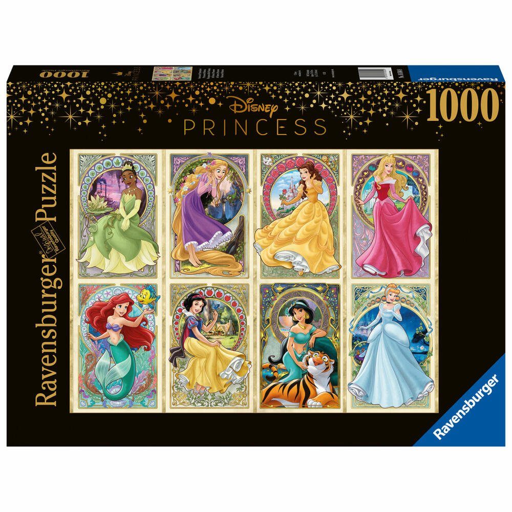 Ravensburger Puzzle Disney Nouveau Art Prinzessinnen 1000 Teile, Puzzleteile