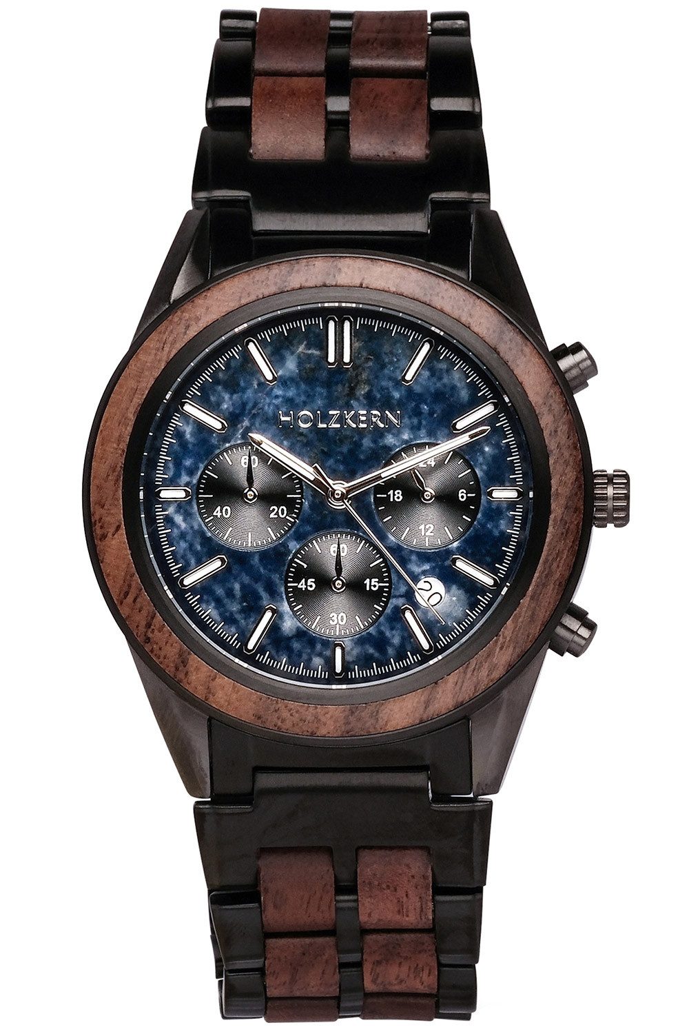 Holzkern Quarzuhr Quarz Space Dust Walnuss/Marmor günstig online kaufen