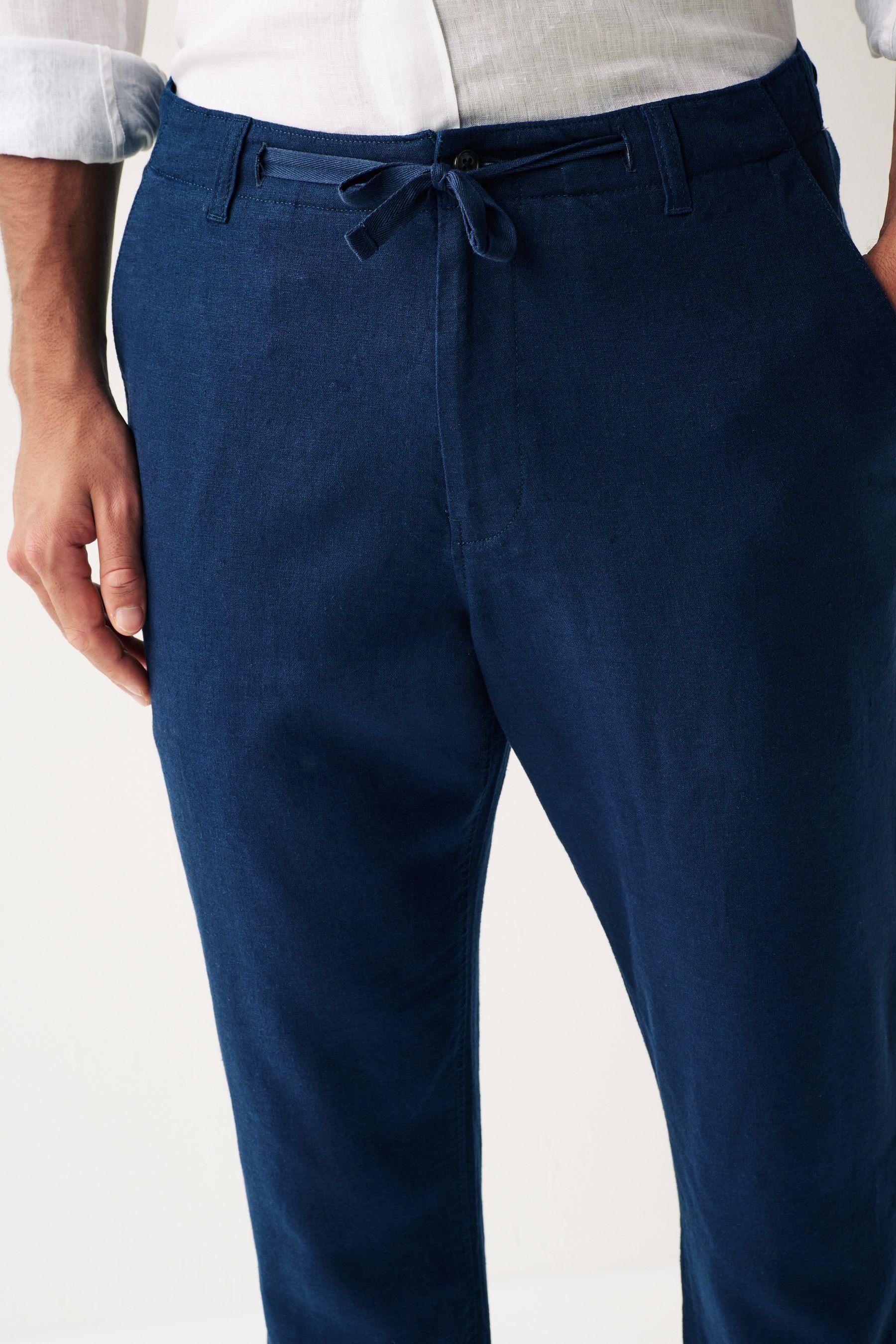 Next Stoffhose Hose mit Kordelzug aus Leinenmischung (1-tlg)