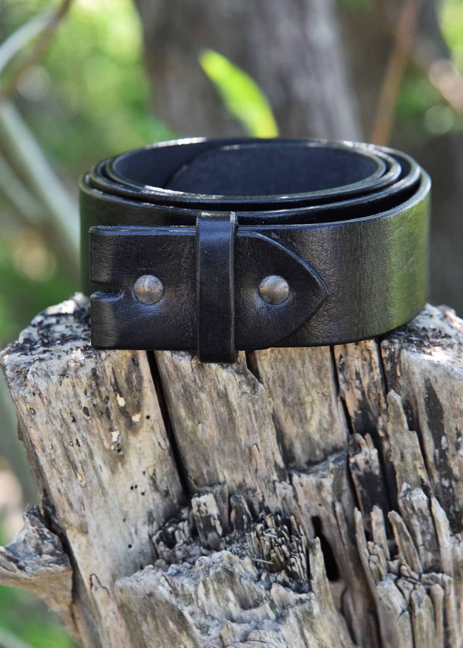 Battle Merchant Ritter-Kostüm Gürtelrohling schwarz, aus Leder