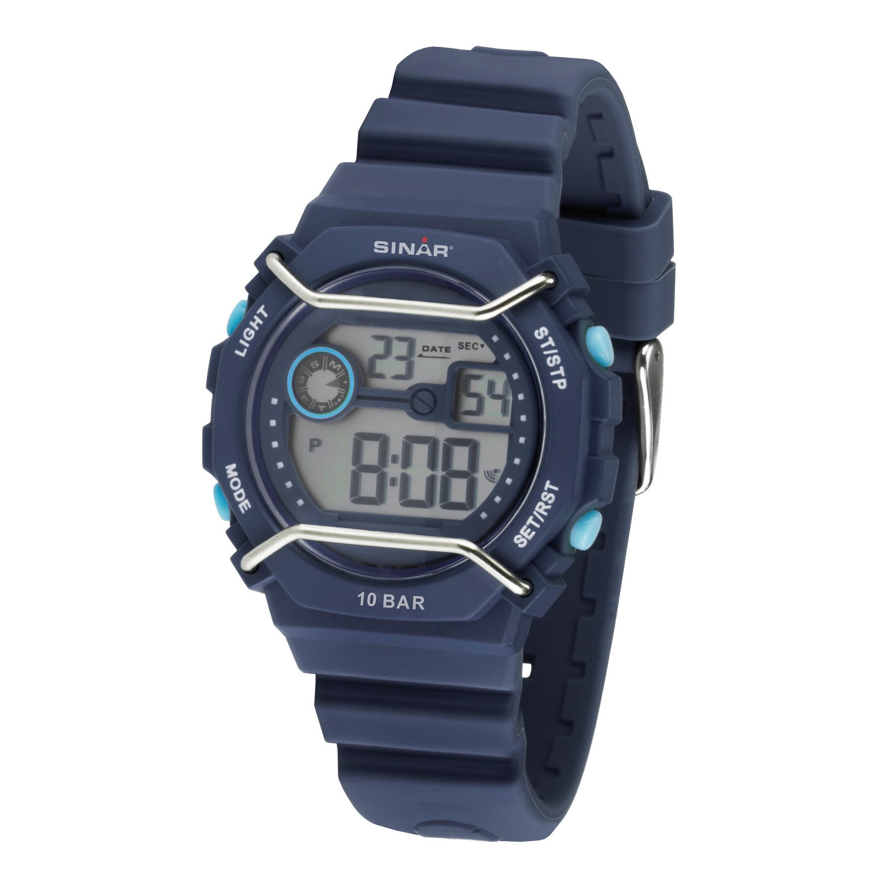 SINAR Digitaluhr XE-69 Jugenduhr Sportuhr Silikonband, digital sportlich modern Geschenkidee Jugend Ø 40 mm