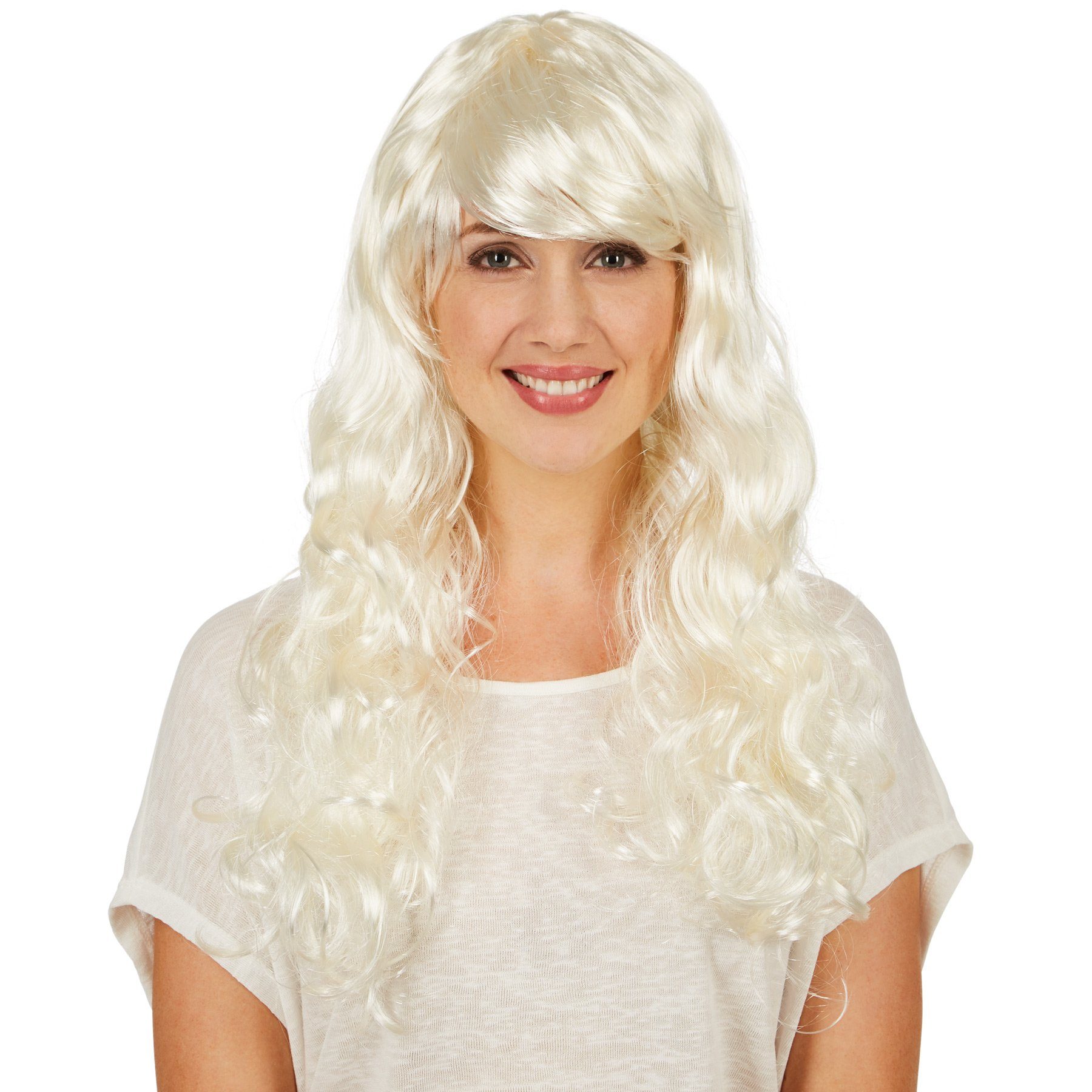 Kostüm-Perücke Frauenperücke Weißblond lang