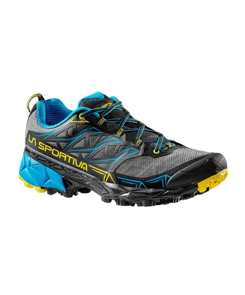 Trail-Laufschuhe Akyra carbongrau/blau Herren Wanderschuh