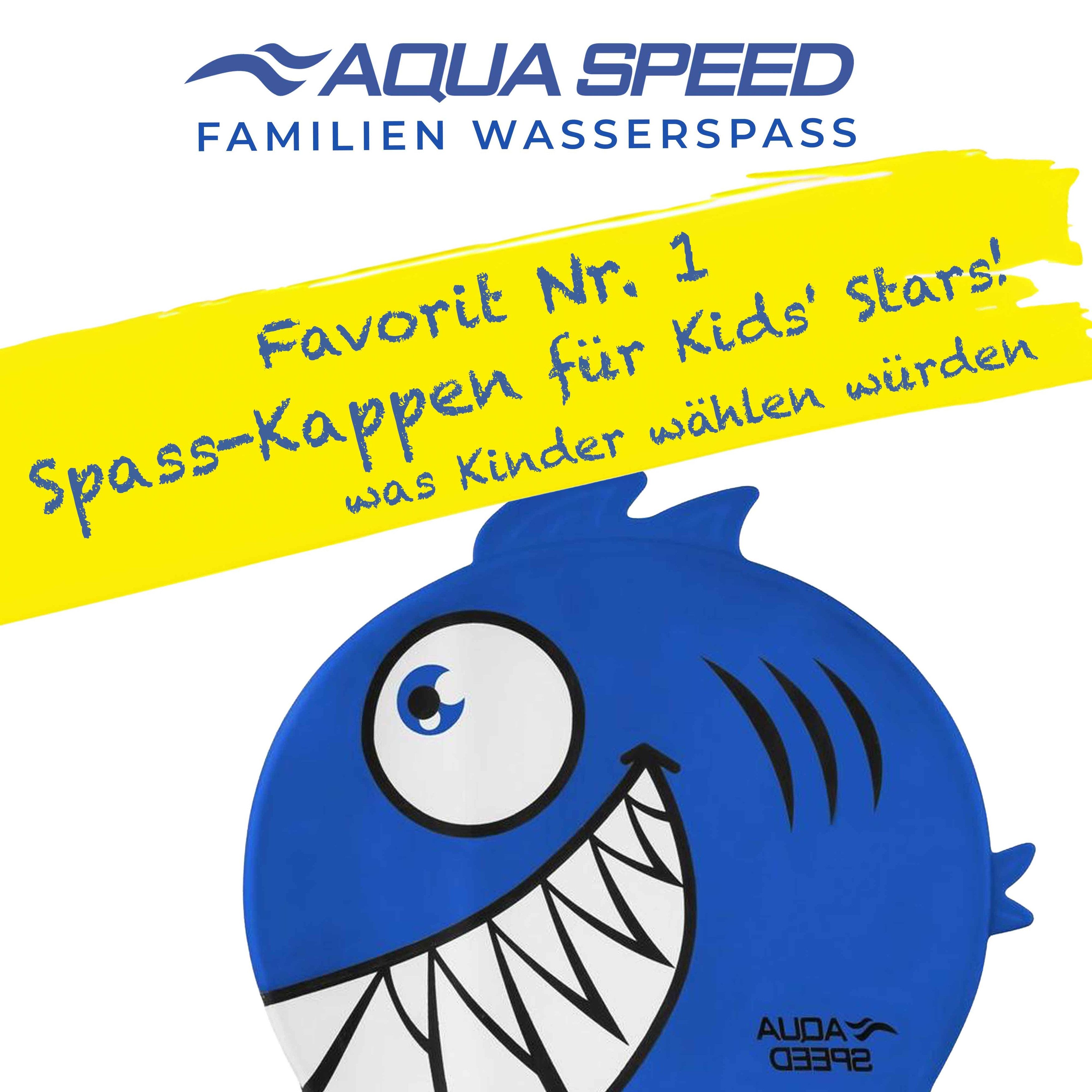 Aqua Speed Badekappe Lustige Kinder-Badehaube 3D-Schwimmhaube mit Flossen & Spaß (Perfekter Sitz & flexibles Silikon – Komfort für kleine Schwimmer), Silikonmaterial – dehnbar, langlebig & sanft zur empfindlichen Haut