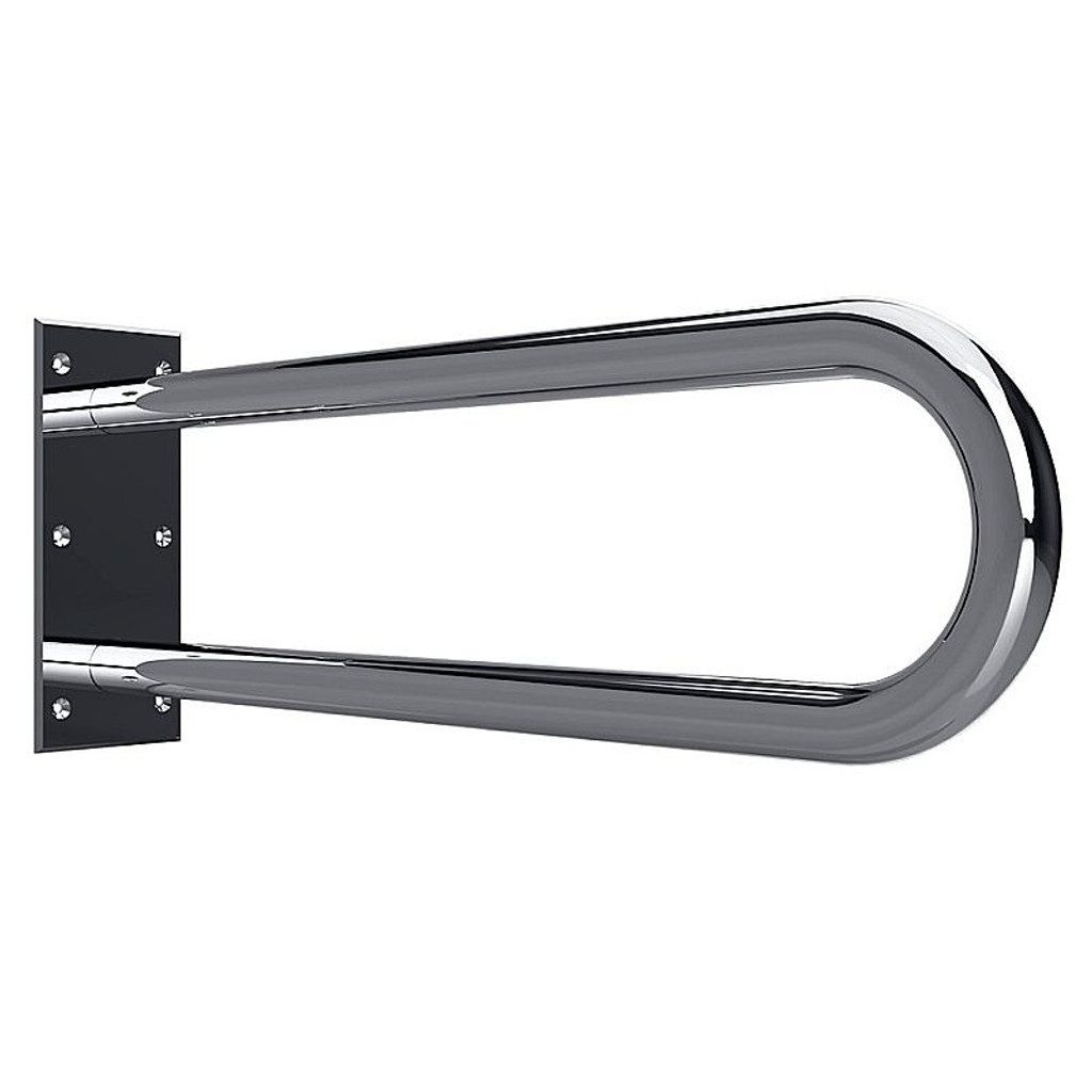BRILLANTBAD® Stützklappgriff BELP Stützgriff U-Form Edelstahl poliert für Bad & WC >> Bohren