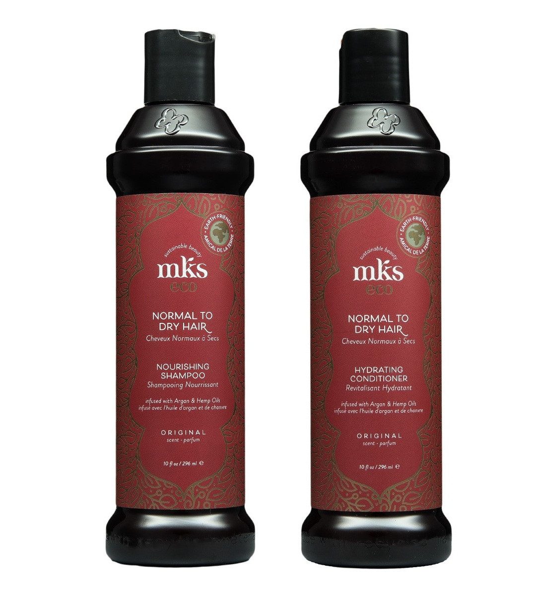 MKS ECO Haarshampoo MKS Eco Original Norushing Shampoo & Conditioner Caddy je 296ml, Spar-Set, Verbessert Geschmeidigkeit und Kämmbarkeit