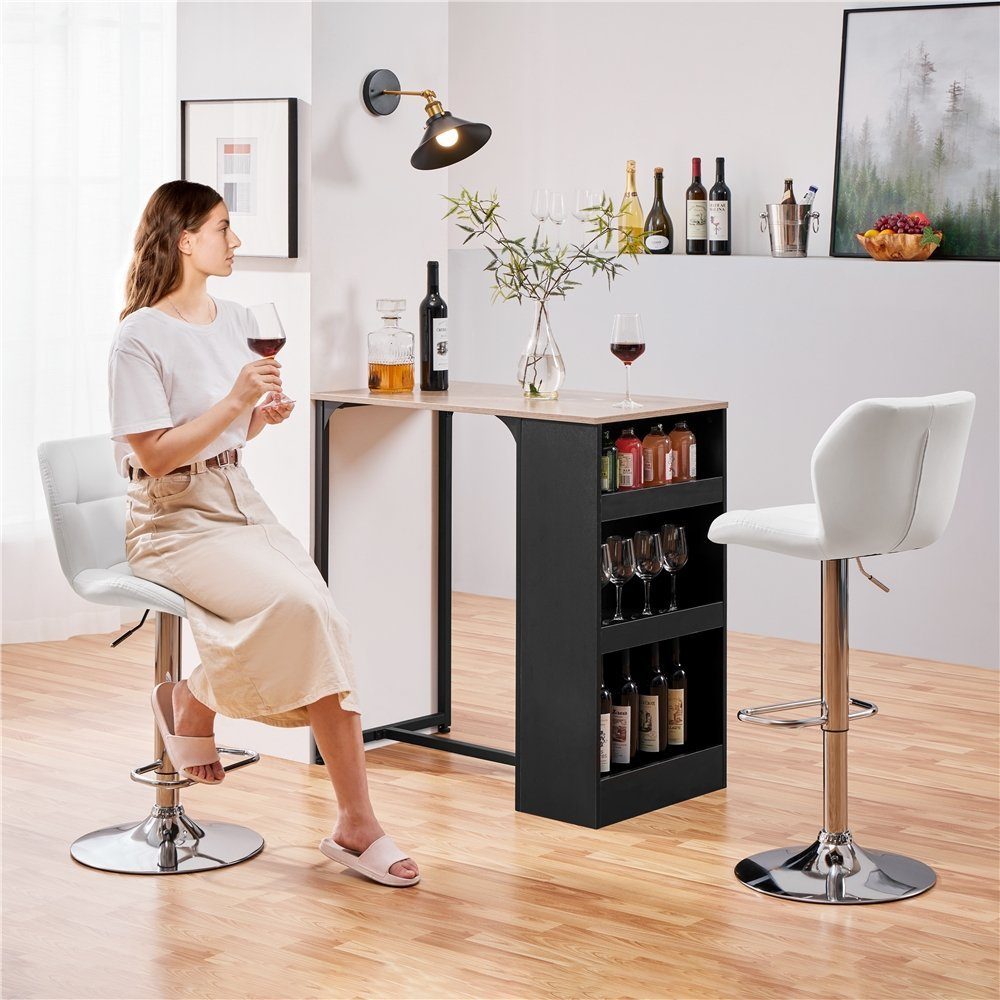 Yaheetech Barhocker 360° Drehbare Hocker mit Fußstütze (2 St), 1/2/4/6er-Set Barstühle Küchenstühle Bistrohocker höhenverstellbar