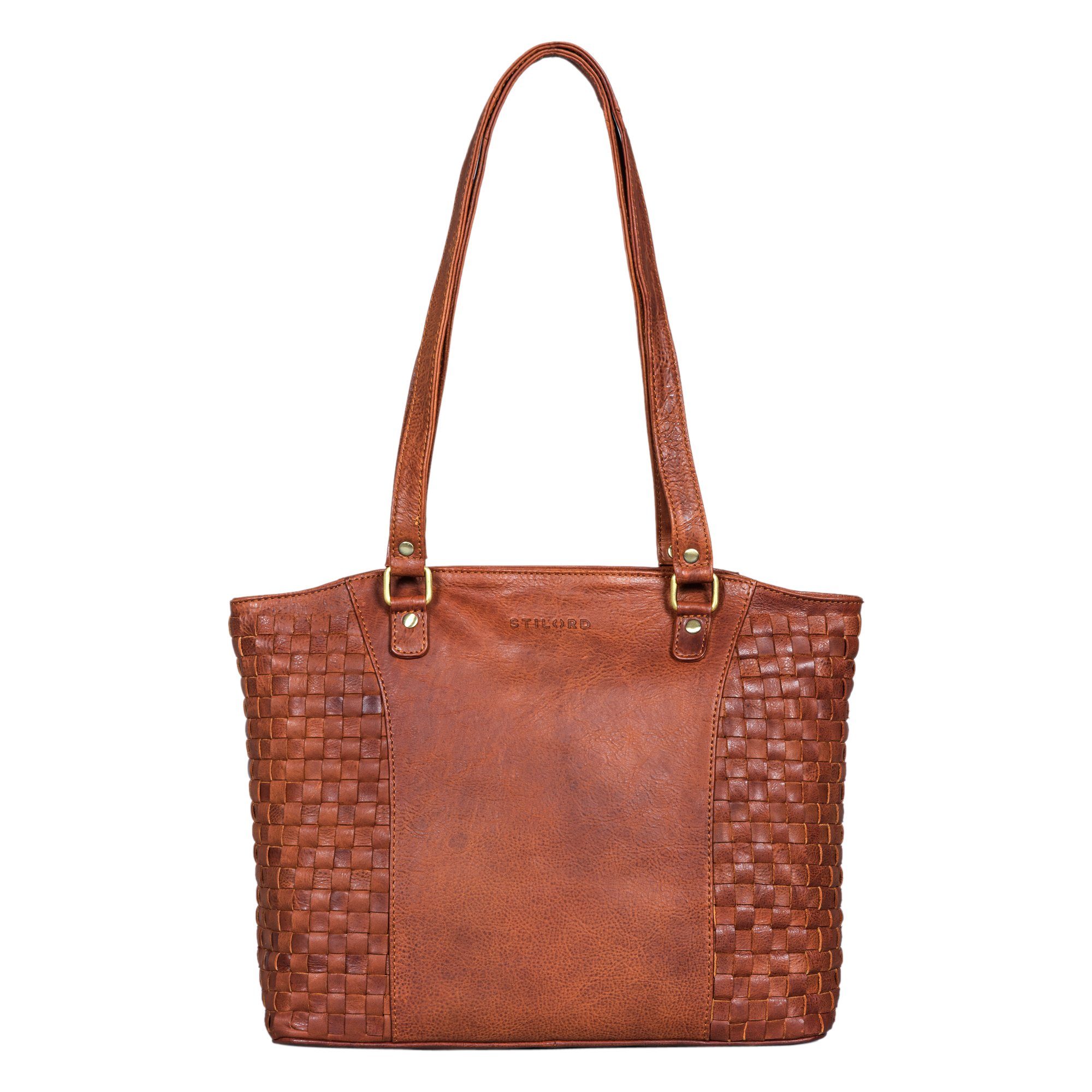 STILORD Handtasche "Cora" Handtasche Damen im Boho-Look Leder geflochten