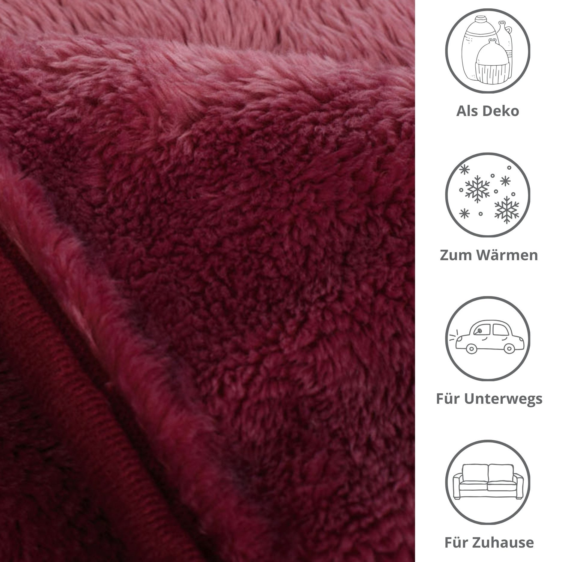 Wohndecke Kuscheldecke Cashmere Feeling, liebling, wärmeisolierend, feuchtigkeitsregulierend, aus High-Tech Mikrofaser – Bild 4 von 5