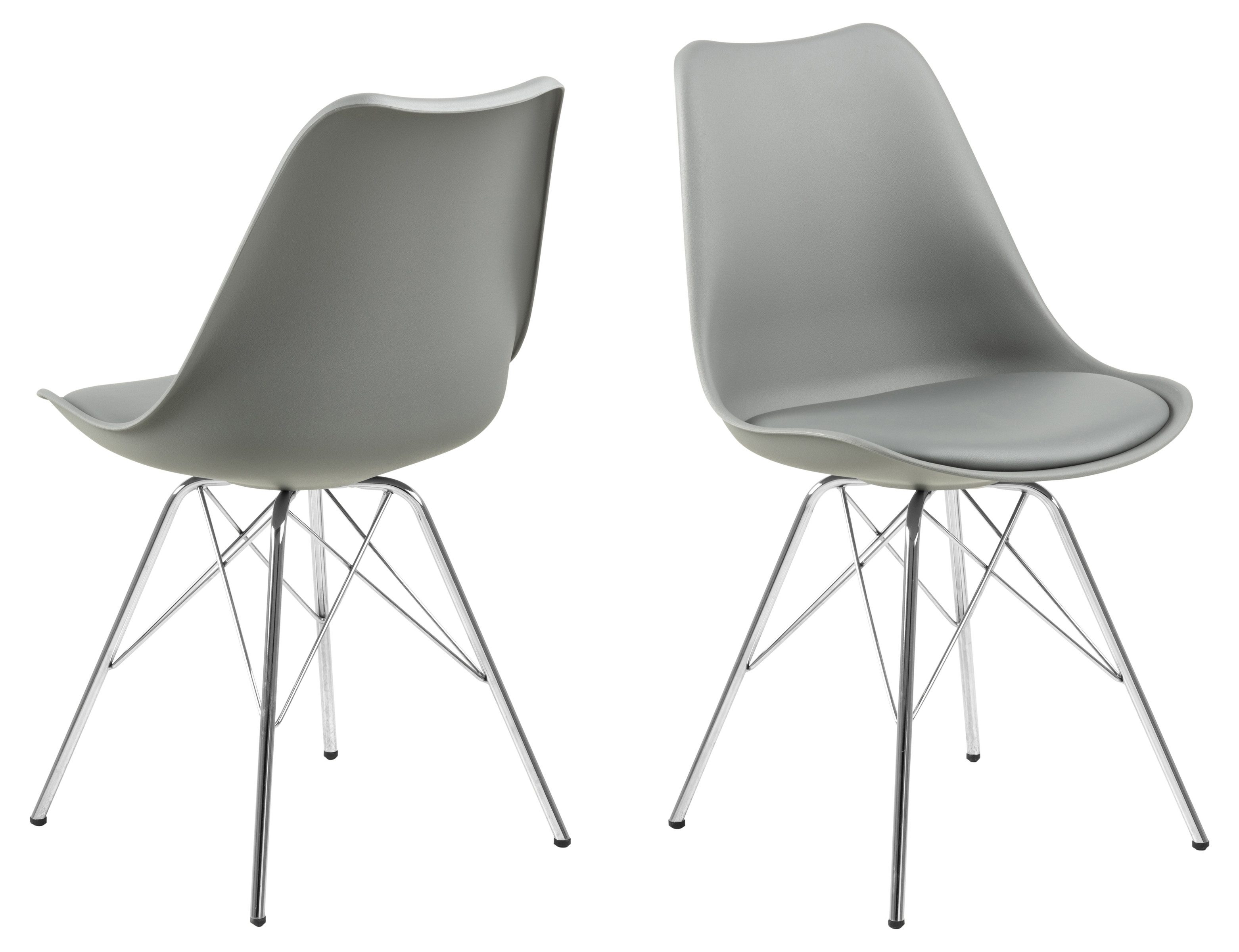 Esszimmerstuhl (4er-Set) in Grau - 48,5x85,5x54 (BxHxT)