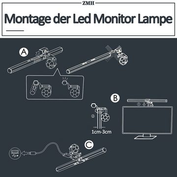 ZMH Schreibtischlampe LED Monitor Computer Lampe Bildschirmlampe, LED fest integriert