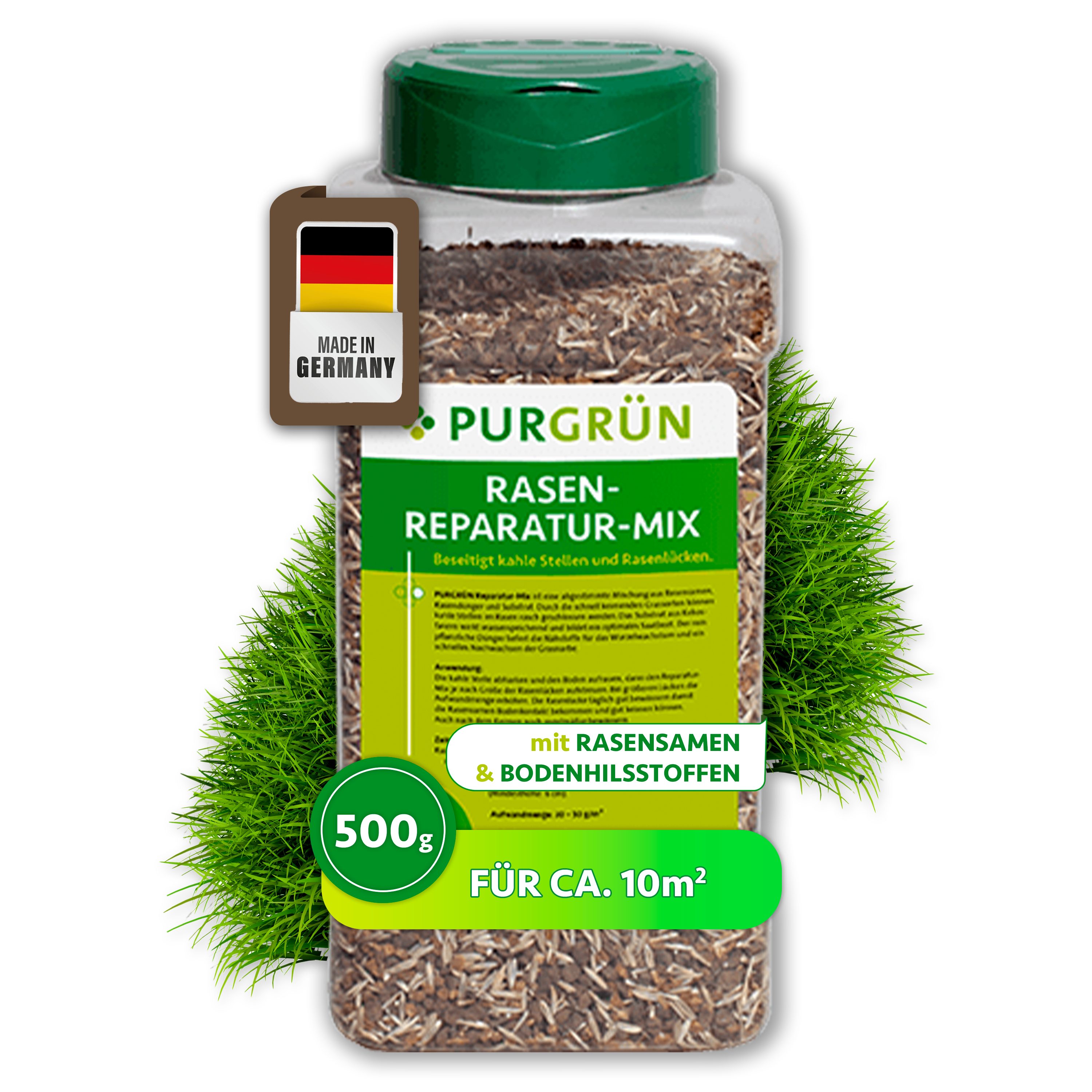 Purgrün Rasendünger Rasen Reparatur Mix, für Rasenerneuerung, 0,5 kg, Granulat, 1-St., 0,5 kg